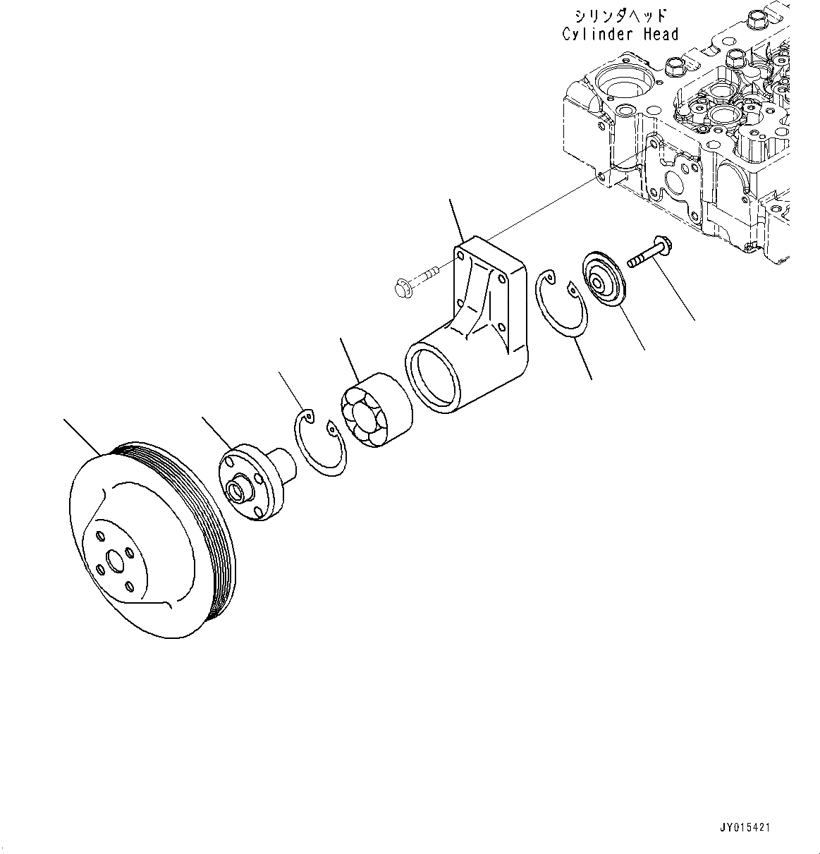Схема запчастей Komatsu SAA6D107E-1DD - ВОДЯНАЯ ПОМПА (№7-888) ВОДЯНАЯ ПОМПА