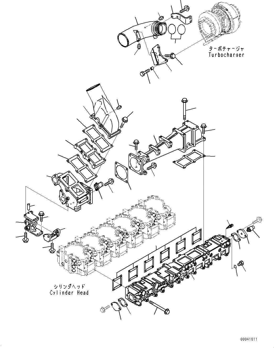Схема запчастей Komatsu SAA6D140E-5H - ТРУБОПРОВОД ВПУСКА ВОЗДУХА (№78-) ТРУБОПРОВОД ВПУСКА ВОЗДУХА, С КОНДИЦИОНЕРОМ