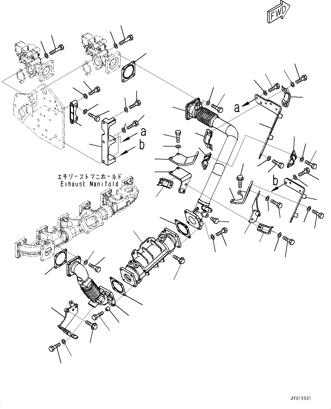 Схема запчастей Komatsu SAA6D140E-5H - ВЫПУСКН. GAS RE-CIRCULATION (EGR) КЛАПАН, EGR КЛАПАН И ОХЛАДИТЕЛЬ КРЕПЛЕНИЕ (№87-) ВЫПУСКН. GAS RE-CIRCULATION (EGR) КЛАПАН, ДЛЯ LANDFILL APPLICATION СПЕЦ-Я.