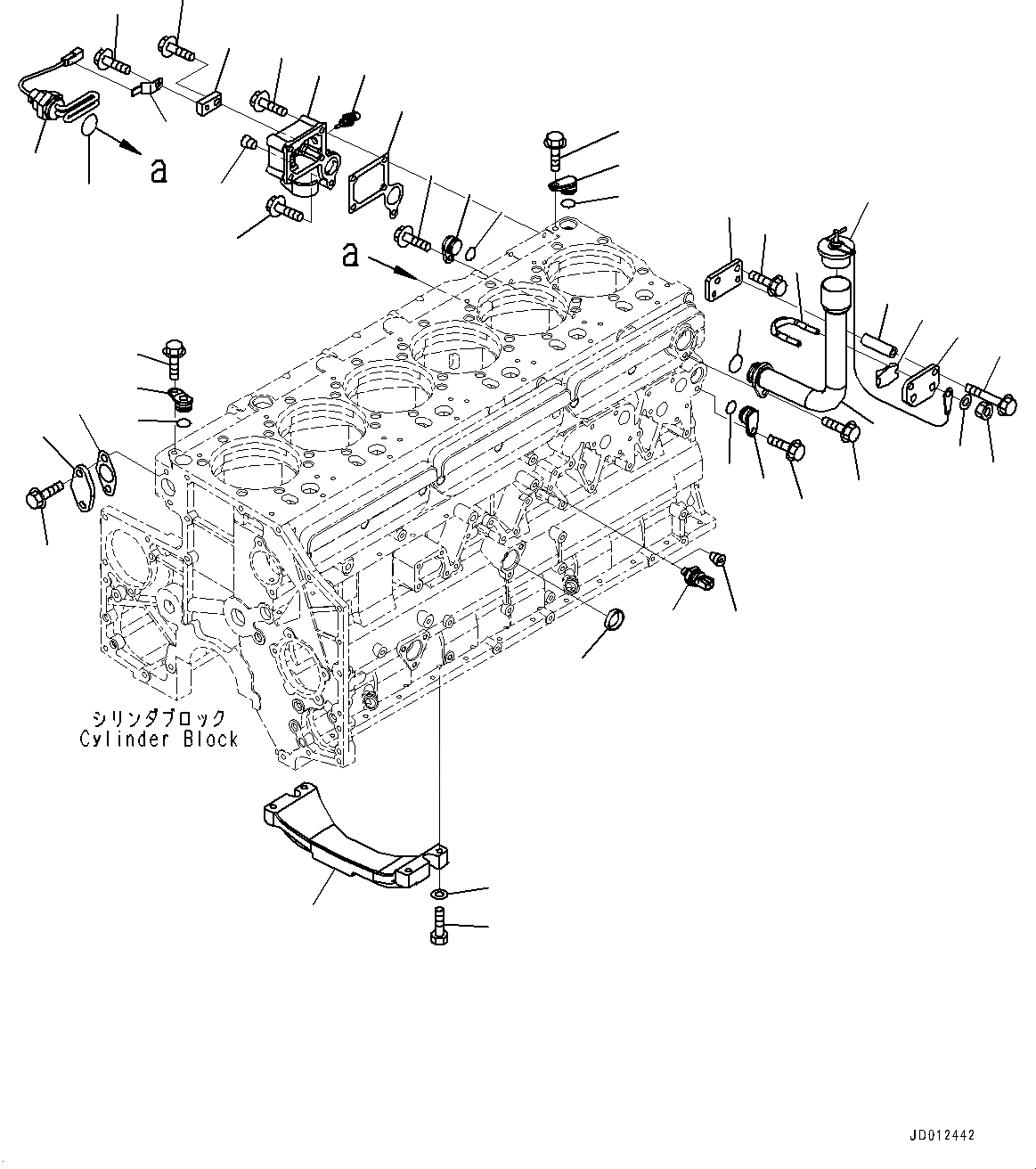 Схема запчастей Komatsu SAA6D140E-5H - ЭЛЕМЕНТЫ БЛОКА ЦИЛИНДРОВ (№78-) ЭЛЕМЕНТЫ БЛОКА ЦИЛИНДРОВ, С ПОДОГРЕВАТЕЛЬ ХЛАДАГЕНТА