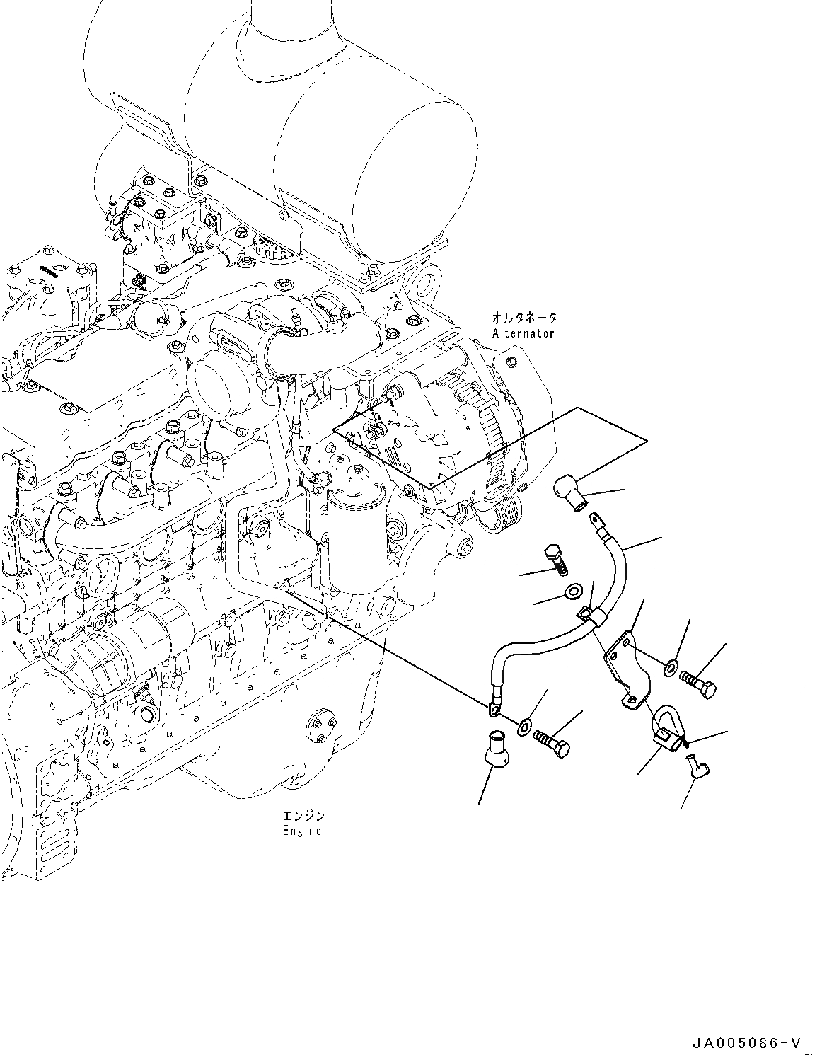 Схема запчастей Komatsu WA380-6 - КОМПОНЕНТЫ ДВИГАТЕЛЯ, ГЕНЕРАТОР КАБЕЛЬ (№99-) КОМПОНЕНТЫ ДВИГАТЕЛЯ, С KOMTRAX, ДЛЯ ЗАПЫЛЕНН МЕСТН. ARRANGEMENT