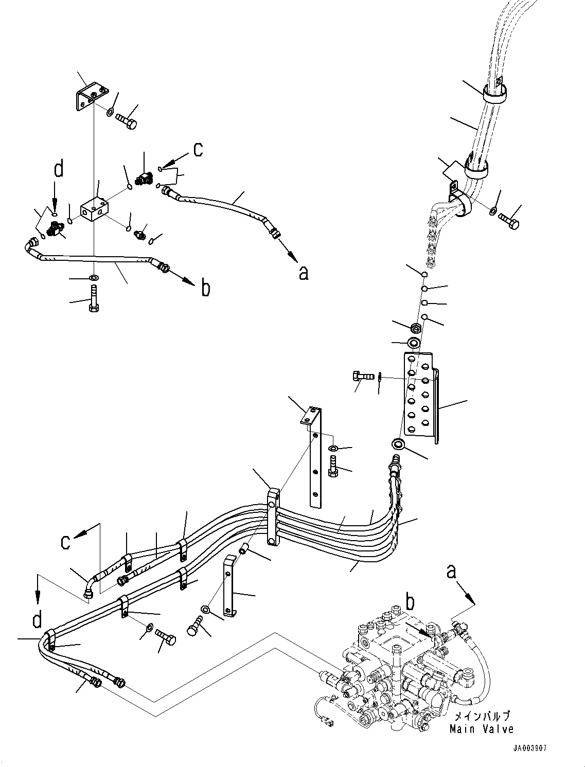 Схема запчастей Komatsu WA380-6 - ГИДРОЛИНИЯ, КЛАПАН PPCТРУБЫ, ПЕРЕДН. (№99-) ГИДРОЛИНИЯ, С АВТОМАТИЧ.-СИСТ. СМАЗКИ СИСТЕМА, ДЛЯ 2-Х СЕКЦИОНН. УПРАВЛЯЮЩ. КЛАПАН