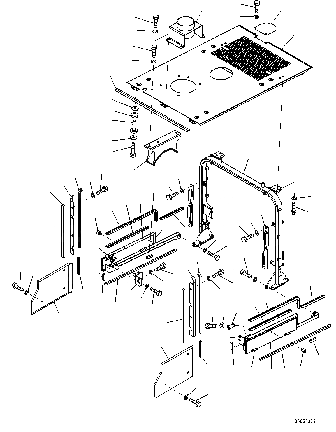 Схема запчастей Komatsu WA380-6 - КАПОТ, КРЫШКА(№99-) КАПОТ, С УДЛИНН. ВПУСК ВОЗДУХА, ПРЕФИЛЬТР МАСЛ. BATH ТИП