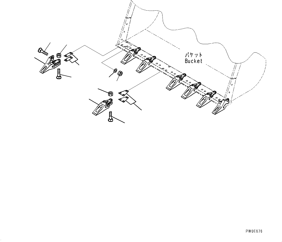 Схема запчастей Komatsu WA380-6 - КОВШ ЗУБЬЯ(№99-) КОВШ TOOTH, ДЛЯ ИЗВЕСТНЯКА