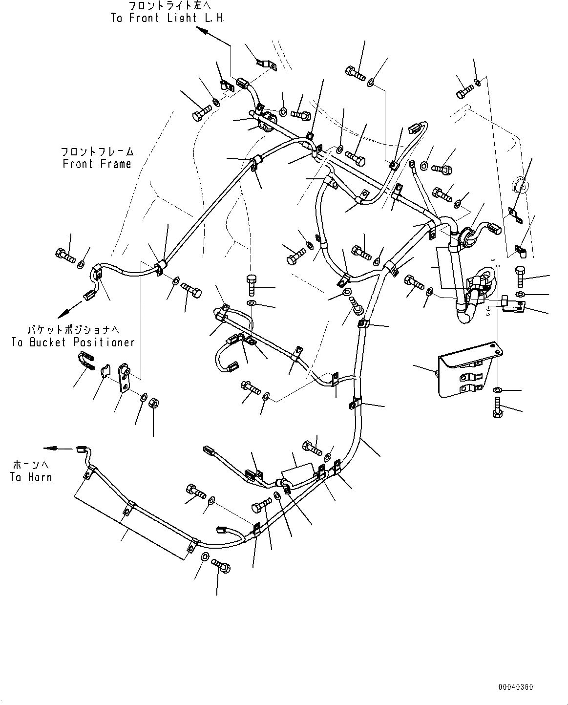 Схема запчастей Komatsu WA380-6 - ПЕРЕДН. ПРОВОДКА, БЕЗ ПОГРУЗ. METER (№99-) ПЕРЕДН. ПРОВОДКА, БЕЗ ПОГРУЗ. METER