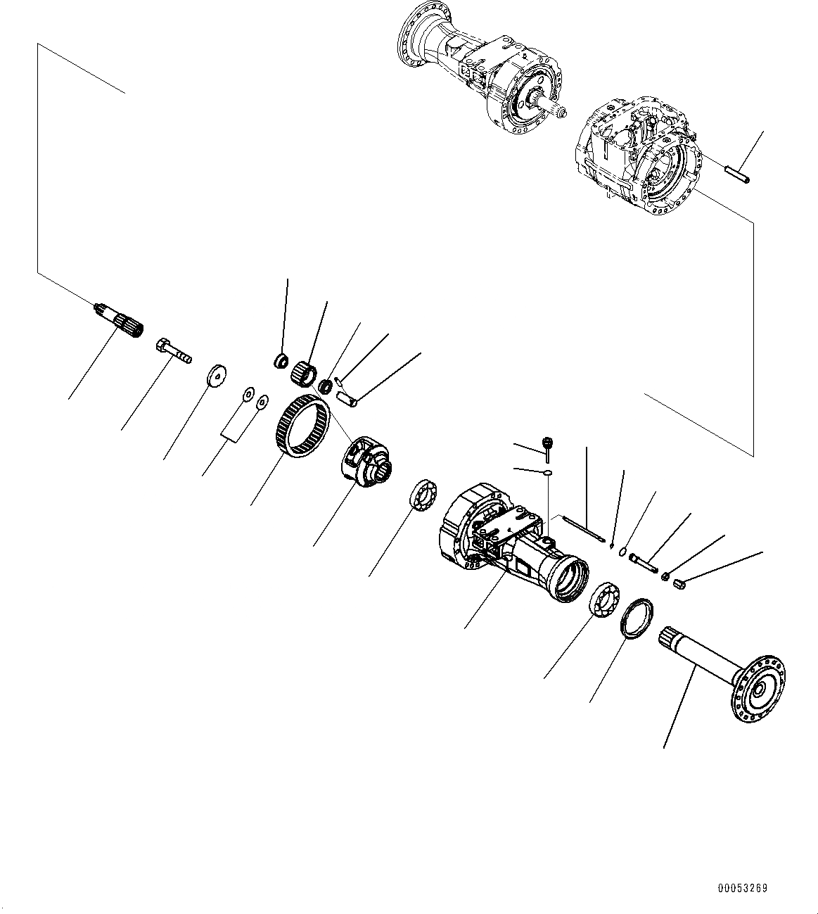 Схема запчастей Komatsu WA380-6 - ПЕРЕДНИЙ МОСТ, БЕЗ САМОБЛОКИР. ДИФФЕРЕНЦ., КОНЕЧНАЯ ПЕРЕДАЧА ЛЕВ. (№99-) ПЕРЕДНИЙ МОСТ, БЕЗ САМОБЛОКИР. ДИФФЕРЕНЦ.