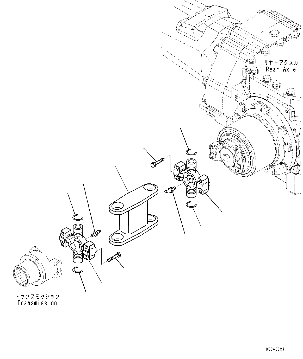 Схема запчастей Komatsu WA380-6 - ВЕДУЩ. ВАЛ, ЗАДН. ВАЛ (№99-) ВЕДУЩ. ВАЛ