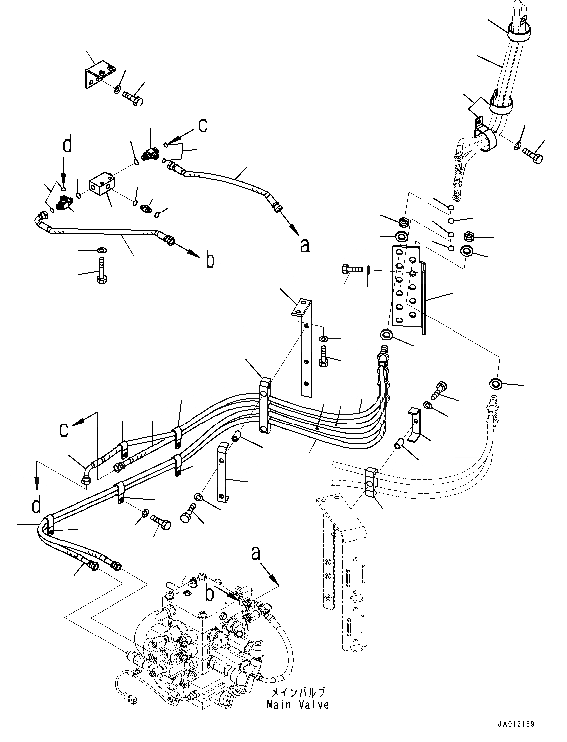 Схема запчастей Komatsu WA380-6 - ГИДРОЛИНИЯ, КЛАПАН PPCТРУБЫ, ПЕРЕДН. (/) (№99-) ГИДРОЛИНИЯ, ДЛЯ 3-Х СЕКЦИОНН. КЛАПАН ARRANGEMENT, С ЭЛЕКТРОНН. УПРАВЛ-ЕLED ПОДВЕСКА СИСТЕМА (ECSS)