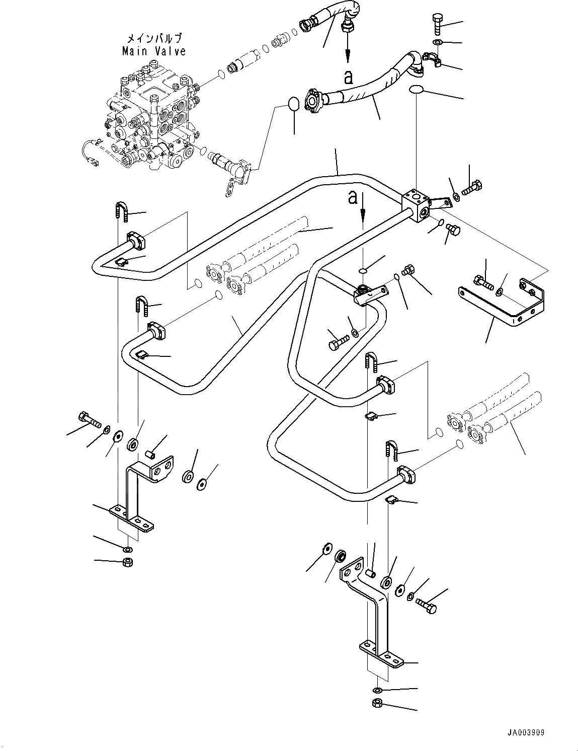 Схема запчастей Komatsu WA380-6 - ГИДРОЛИНИЯ, ГИДРОЦИЛИНДР ПОДЪЕМА ТРУБЫ (№99-) ГИДРОЛИНИЯ, С ECSS, ДЛЯ 2-Х СЕКЦИОНН. УПРАВЛЯЮЩ. КЛАПАН