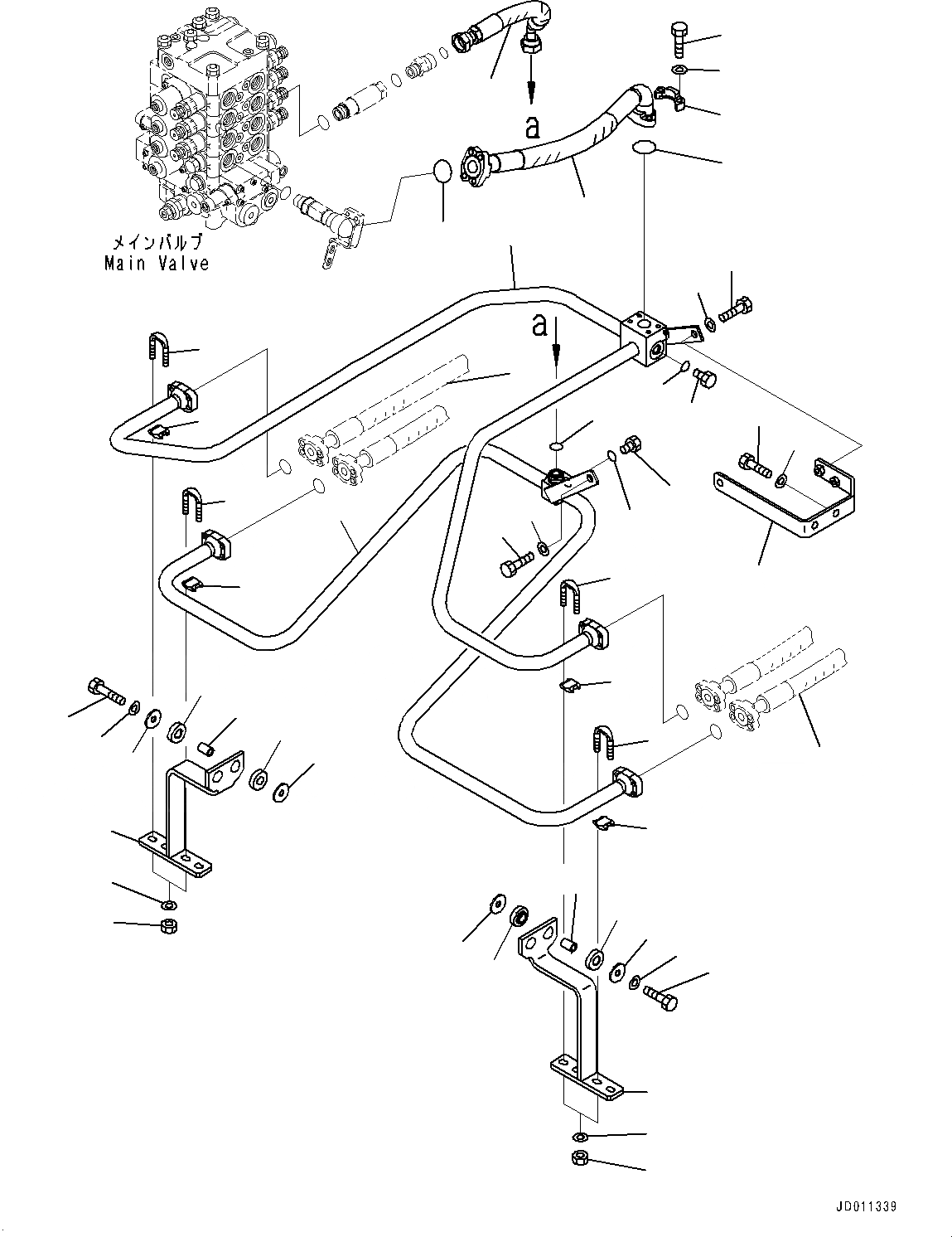 Схема запчастей Komatsu WA380-6 - ГИДРОЛИНИЯ, ГИДРОЦИЛИНДР ПОДЪЕМА ТРУБЫ (№99-) ГИДРОЛИНИЯ, С ORBIT-ROLL СИСТЕМАУПРАВЛЕНИЯ ПОВОРОТОМ, ДЛЯ 4-Х СЕКЦИОНН. КЛАПАН ARRANGEMENT, С ЭЛЕКТРОНН. УПРАВЛ-ЕLED ПОДВЕСКА СИСТЕМА (