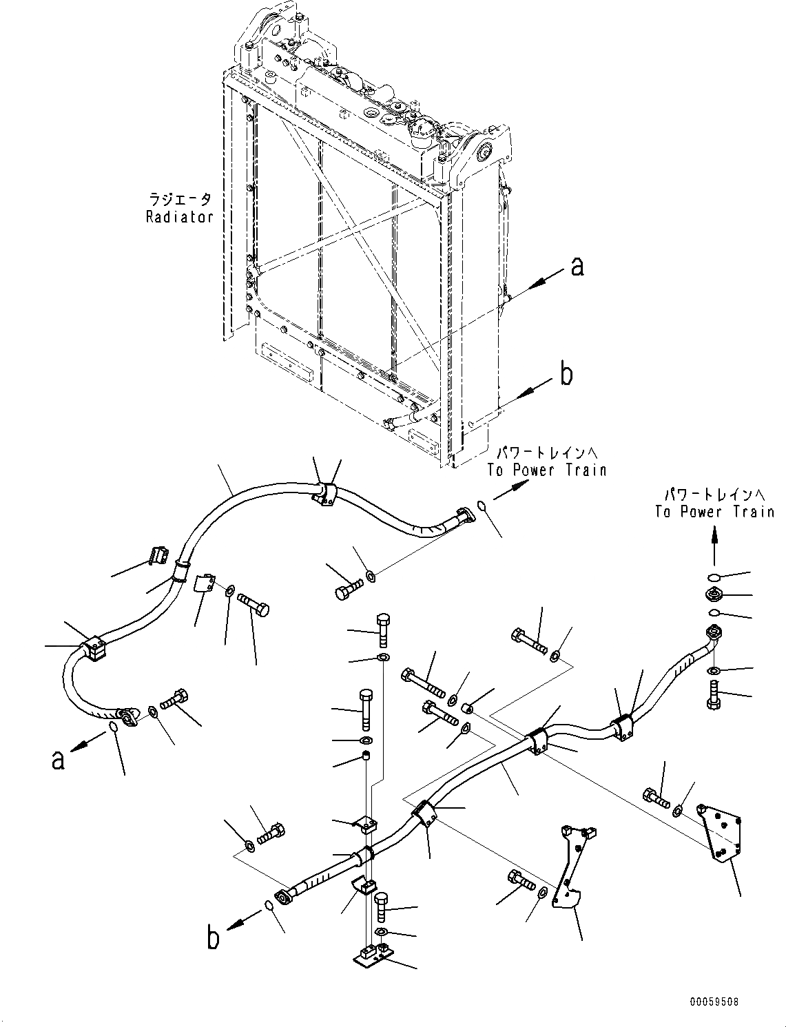 Схема запчастей Komatsu D155AX-6 - СИЛОВАЯ ПЕРЕДАЧА ЛИНИИ МАСЛООХЛАДИТЕЛЯ (№88-) СИЛОВАЯ ПЕРЕДАЧА ЛИНИИ МАСЛООХЛАДИТЕЛЯ, LANDFILL СПЕЦ-ЯIFICATION