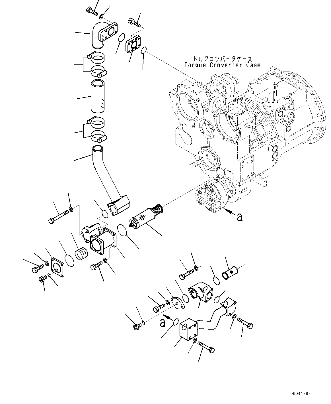 Схема запчастей Komatsu D155AX-6 - СИЛОВАЯ ПЕРЕДАЧА, ВСАСЫВ. ТРУБЫ (№88-) СИЛОВАЯ ПЕРЕДАЧА
