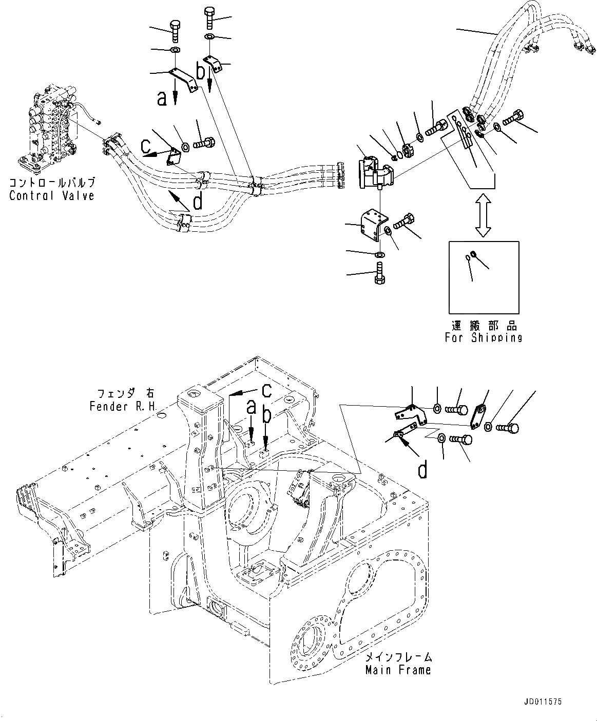 Схема запчастей Komatsu D155AX-6 - ГИДРОЛИНИЯ РЫХЛИТЕЛЯ, (/) (№88-) ГИДРОЛИНИЯ РЫХЛИТЕЛЯ