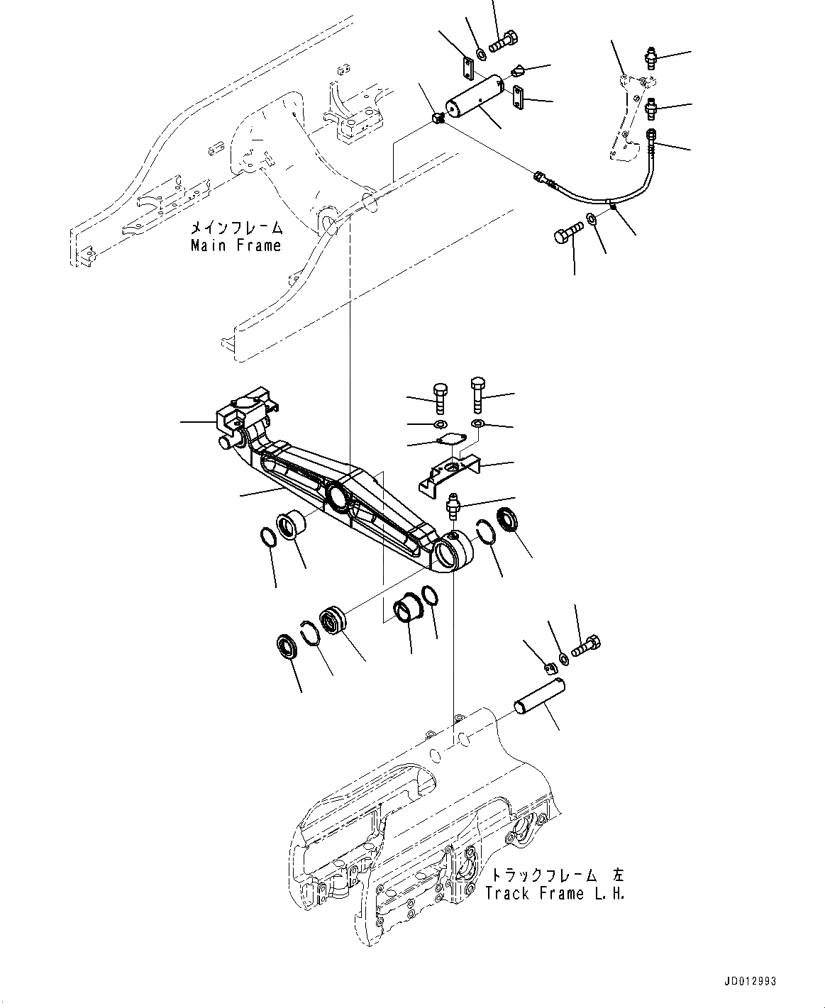Схема запчастей Komatsu D155AX-6 - ПОДВЕСКА, БАЛКА БАЛАНСИРА (№88-) ПОДВЕСКА