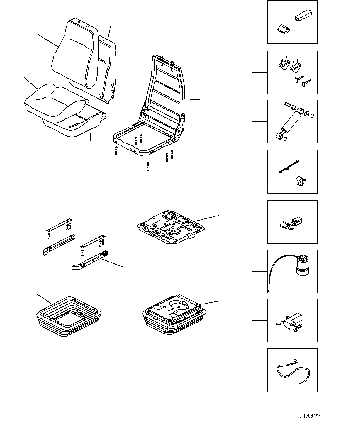 Схема запчастей Komatsu D155AX-6 - СИДЕНЬЕ ОПЕРАТОРА, ВНУТР. ЧАСТИ (№88-) СИДЕНЬЕ ОПЕРАТОРА, ВОЗД. С ВОЗД. ПОДВЕСКОЙ, СИДЕНЬЕ ОПЕРАТОРА TURN ТИП, HI-BACK ТИП СИДЕНЬЕ ОПЕРАТОРА, ДЛЯ KAB MADE СИДЕНЬЕ ОПЕРАТОРА