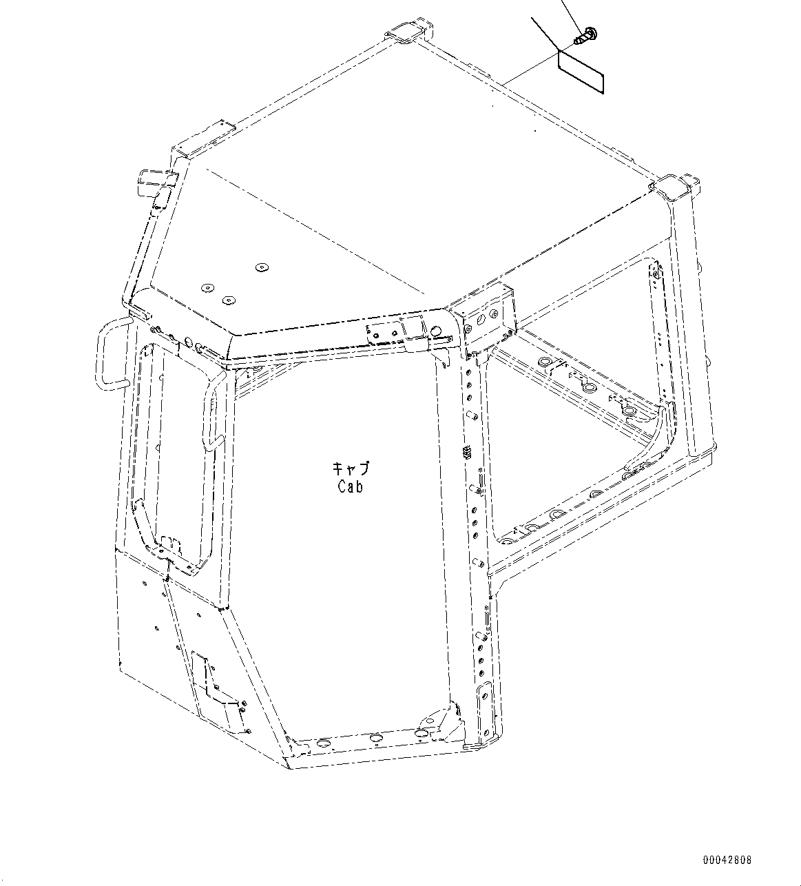 Схема запчастей Komatsu D155AX-6 - КАБИНА, ПЛАСТИНА (№88-) КАБИНА, БЕЗ AM-FM РАДИО