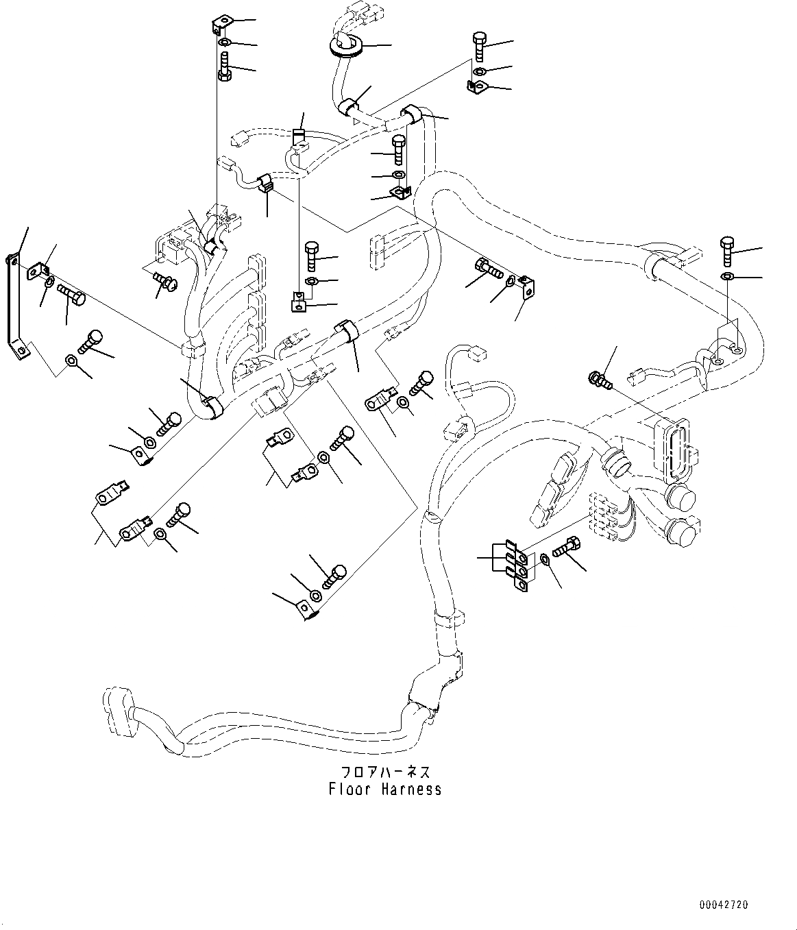 Схема запчастей Komatsu D155AX-6 - ОСНОВН. КОНСТРУКЦИЯ, ПОЛ ПРОВОДКА КРЕПЛЕНИЕ (/) (№88-) ОСНОВН. КОНСТРУКЦИЯ, С РЕГУЛИР. DIGGING ANGLE ГИГАНТСК. РЫХЛИТ, KOMTRAX, GPRS, ДЛЯ ОТВАЛ С ДВОЙН. ПЕРЕКОСОМ