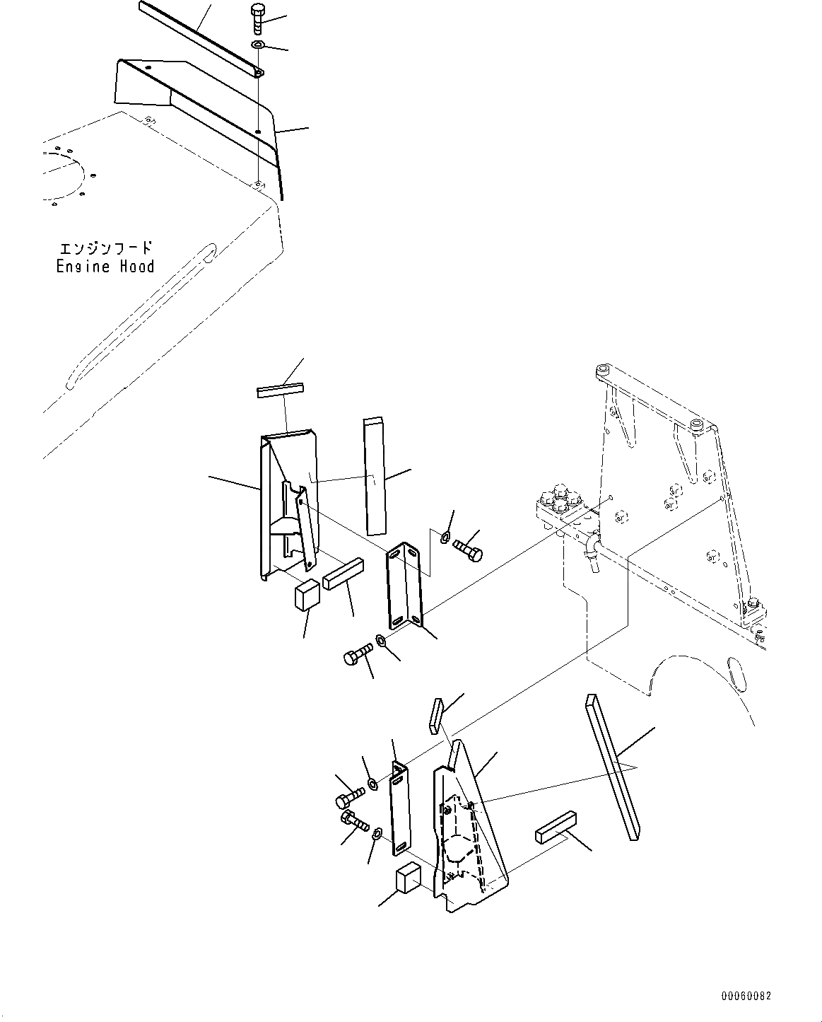 Схема запчастей Komatsu D155AX-6 - КАПОТ МОНТАЖНЫЙ КАРКАС (№88-) КАПОТ МОНТАЖНЫЙ КАРКАС, LANDFILL СПЕЦ-ЯIFICATION
