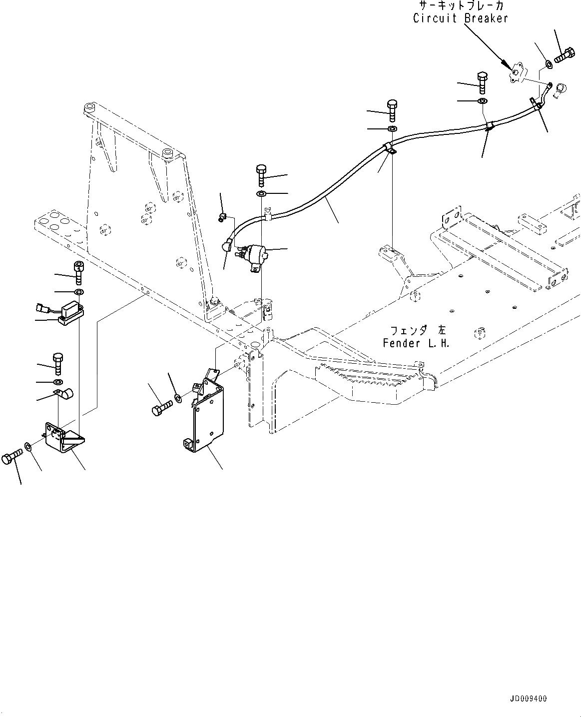 Схема запчастей Komatsu D155AX-6 - КРЫЛО, ОБОГРЕВАТЕЛЬ. РЕЛЕ ПРОВОДКА (№88-88) КРЫЛО, С ВЫСОК. ЕМК. BATTERIES