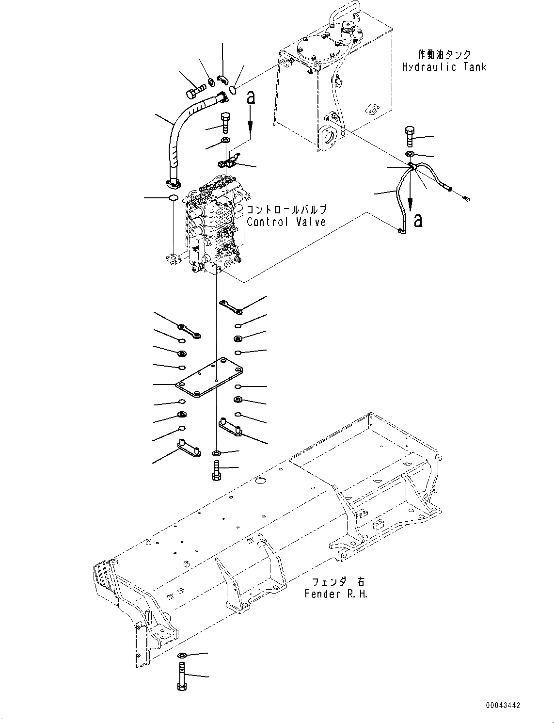 Схема запчастей Komatsu D155AX-6 - КРЫЛО, ПАТРУБКИ И КОРПУС (№88-88) КРЫЛО, С СТАНДАРТН. BATTERIES