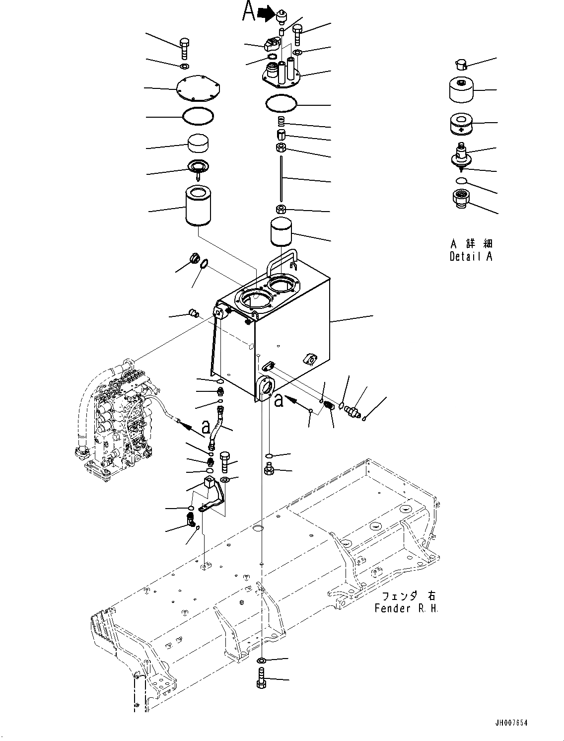 Схема запчастей Komatsu D155AX-6 - КРЫЛО, ГИДР. БАК. (№88-) КРЫЛО, ВЫСОК. ЕМК. АККУМУЛЯТОР, КОНДИЦ. ВОЗДУХА, ОТВАЛ С ДВОЙН. ПЕРЕКОСОМ, CHINA БЕЗОПАСН. REGULATION