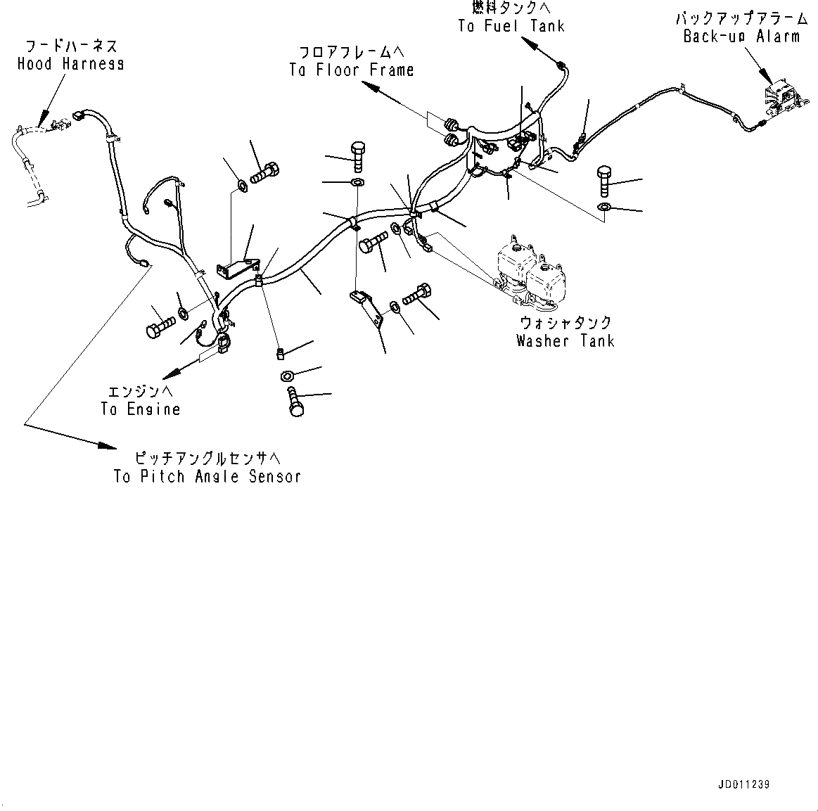 Схема запчастей Komatsu D155AX-6 - КРЫЛО, ОСНОВН. ПРОВОДКА (/) (№88-) КРЫЛО, С ВЫСОК. ЕМК. BATTERIES, ДЛЯ ОТВАЛА С ДВОЙН. ПЕРЕКОСОМ, LANDFILL СПЕЦ-ЯIFICATION