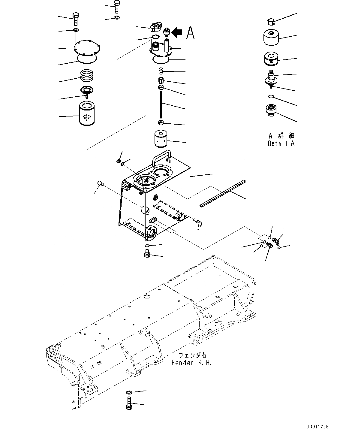 Схема запчастей Komatsu D155AX-6 - КРЫЛО, ГИДР. БАК. (№88-) КРЫЛО, С ВЫСОК. ЕМК. BATTERIES, ДЛЯ ОТВАЛА С ДВОЙН. ПЕРЕКОСОМ, LANDFILL СПЕЦ-ЯIFICATION