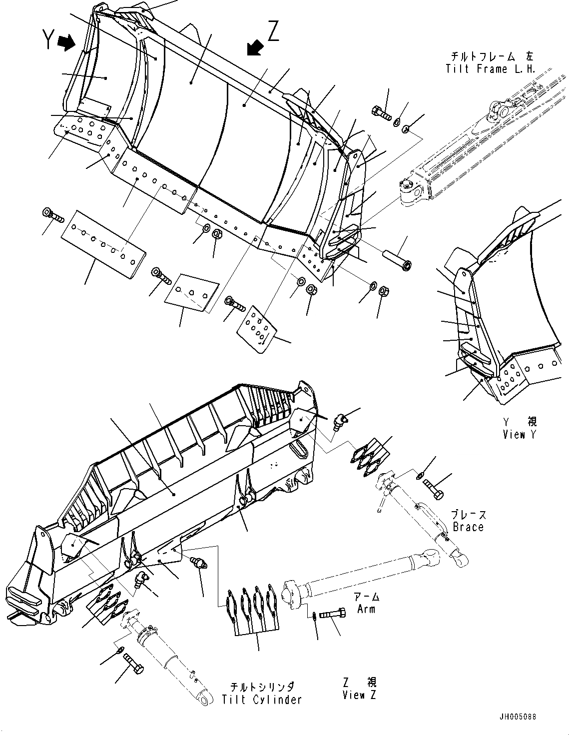 Схема запчастей Komatsu D155AX-6 - DOZER ОТВАЛ (№89-) DOZER ОТВАЛ, ДЛЯ ОТВАЛА С ДВОЙН. ПЕРЕКОСОМ, SIGMADOZER С SUPERHARD BIT И КРОМКА