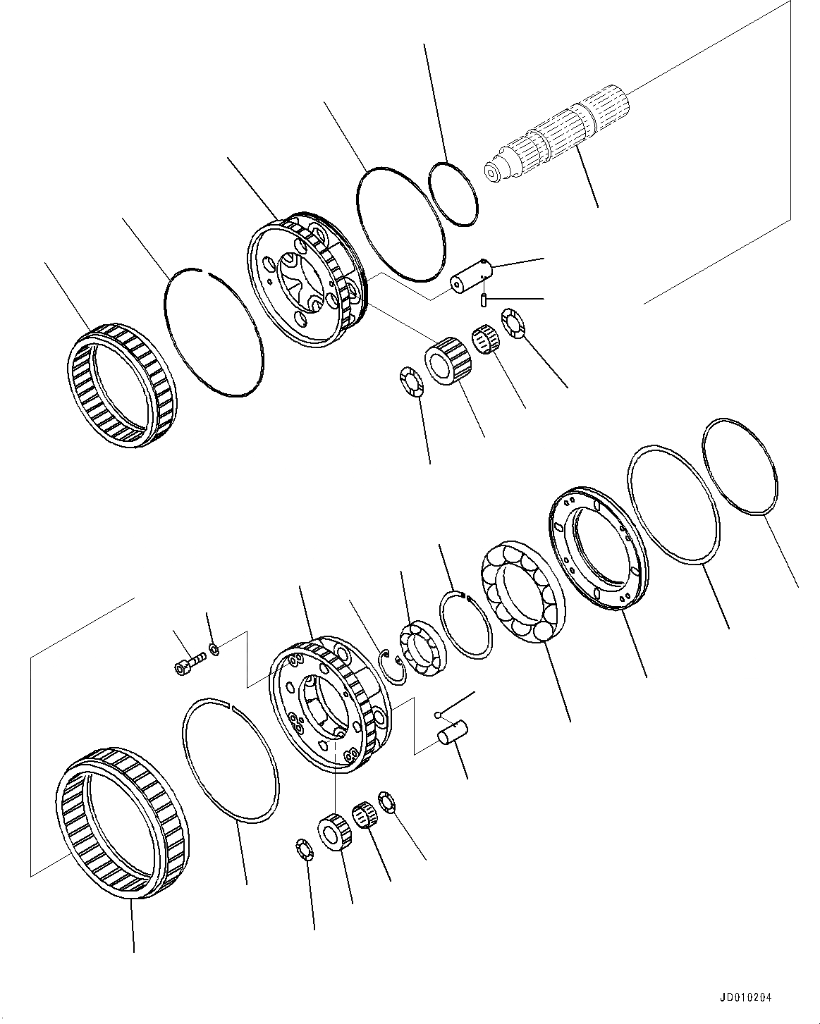 Схема запчастей Komatsu D155AX-6 - СИЛОВАЯ ПЕРЕДАЧА, 1 И 2 НЕСУЩИЙ ЭЛЕМЕНТ (№88-) СИЛОВАЯ ПЕРЕДАЧА
