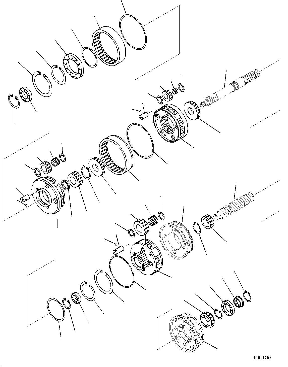 Схема запчастей Komatsu D155AX-6 - СИЛОВАЯ ПЕРЕДАЧА, 3, ПЕРЕД. И РЕВЕРС НЕСУЩИЙ ЭЛЕМЕНТ (№88-) СИЛОВАЯ ПЕРЕДАЧА