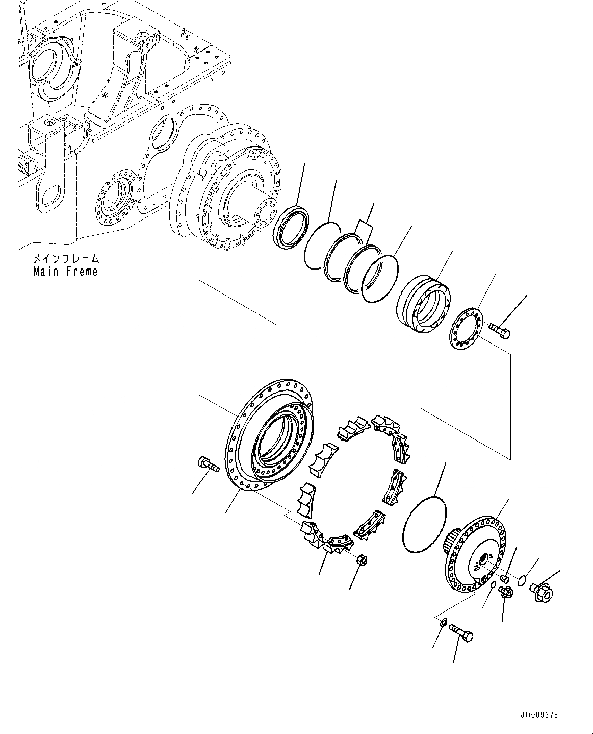 Схема запчастей Komatsu D155AX-6 - КОНЕЧНАЯ ПЕРЕДАЧА, ЗВЕЗДОЧКА ВТУЛКА, ЛЕВ. (№88-8) КОНЕЧНАЯ ПЕРЕДАЧА, SEGMENTED ПОЛН. ЗАЩИТА ОПОРНЫХ КАТКОВ