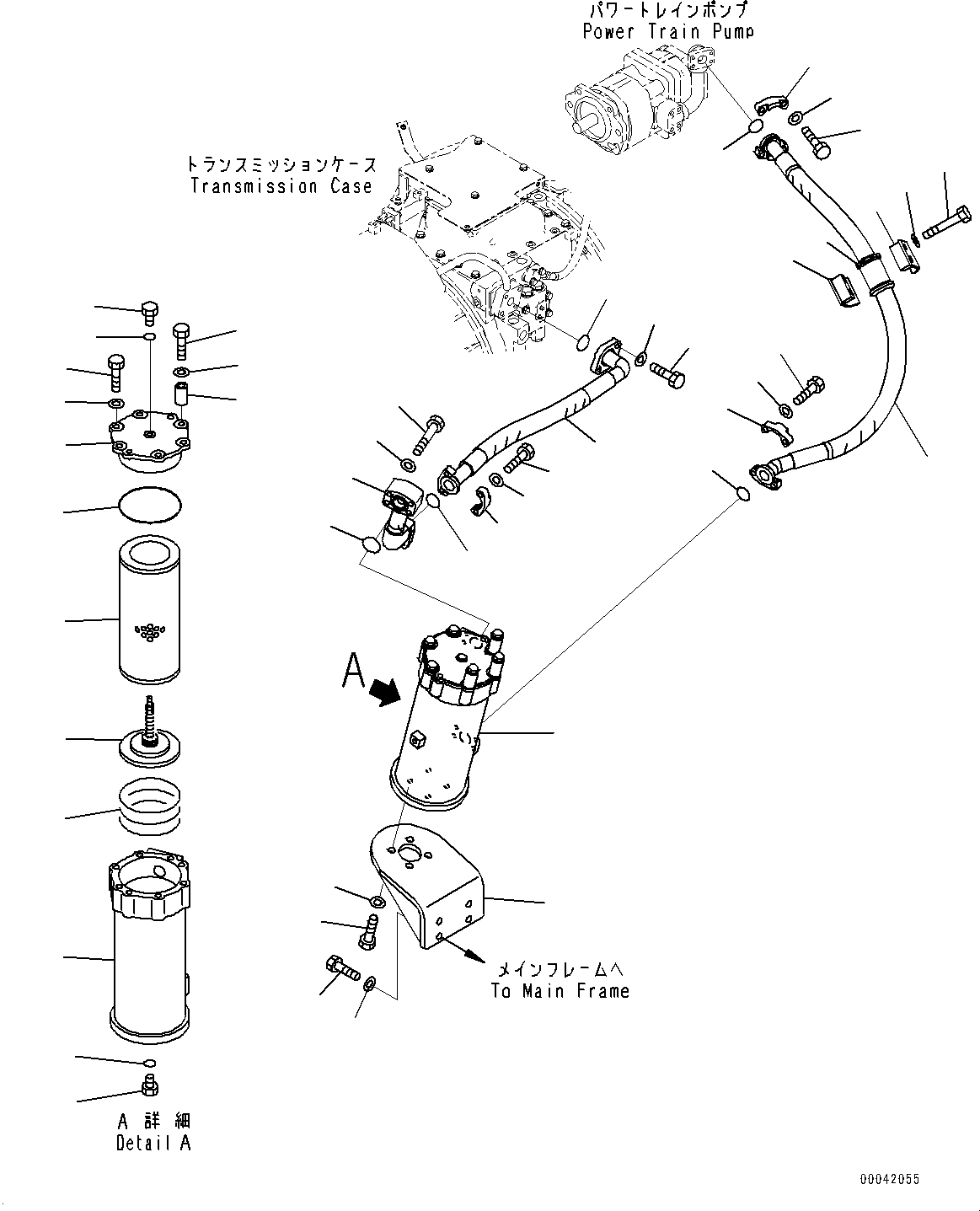 Схема запчастей Komatsu D155AX-6 - СИЛОВАЯ ПЕРЕДАЧА ТРУБЫ (№88-) СИЛОВАЯ ПЕРЕДАЧА ТРУБЫ