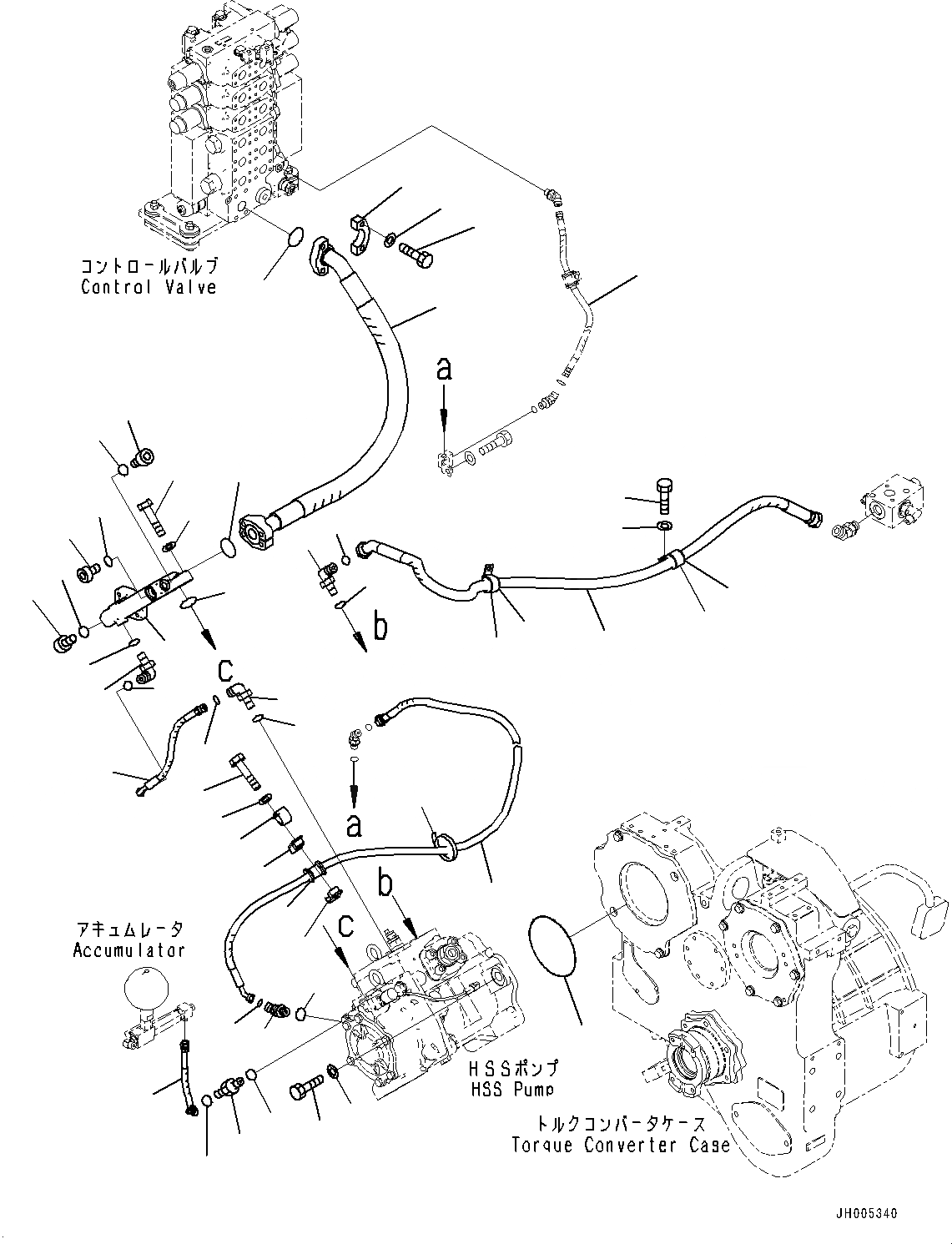Схема запчастей Komatsu D155AX-6 - СИЛОВАЯ ПЕРЕДАЧА ГИДРАВЛ МАСЛОПРОВОДЯЩАЯ ЛИНИЯ, HSS НАСОС ТРУБЫ (№8-) СИЛОВАЯ ПЕРЕДАЧА ГИДРАВЛ МАСЛОПРОВОДЯЩАЯ ЛИНИЯ, БЕЗ СКРЕППЕР