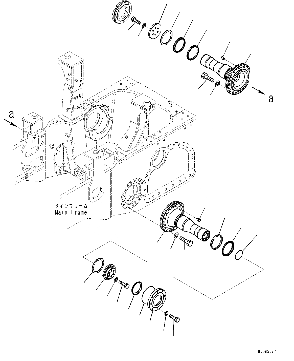 Схема запчастей Komatsu D155AX-6 - ПОДВЕСКА, ПОВОРОТН. ШКВОРЕНЬ (№88-) ПОДВЕСКА