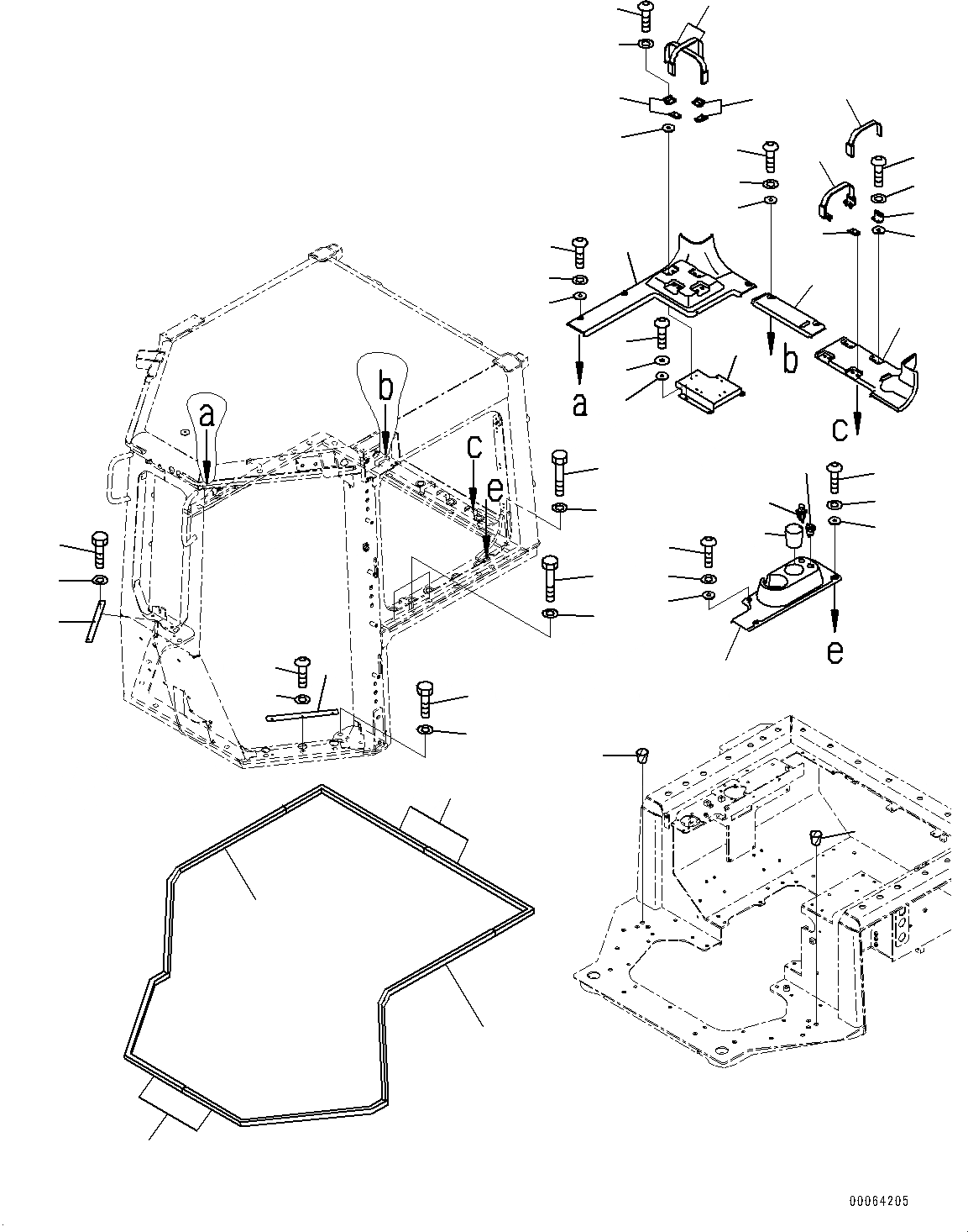 Схема запчастей Komatsu D155AX-6 - КАБИНА, ЧАСТИ ОБШИВКИ (№88-) КАБИНА, С ЗАДН.VIEW CAMERA, AM-FM STEREO РАДИО, CASSETTE, ЕСКАНАТ, ASIA, ДЛЯ СТРАН ЕС БЕЗОПАСН. REGULATION, KOMTRAX, ORBCOMM