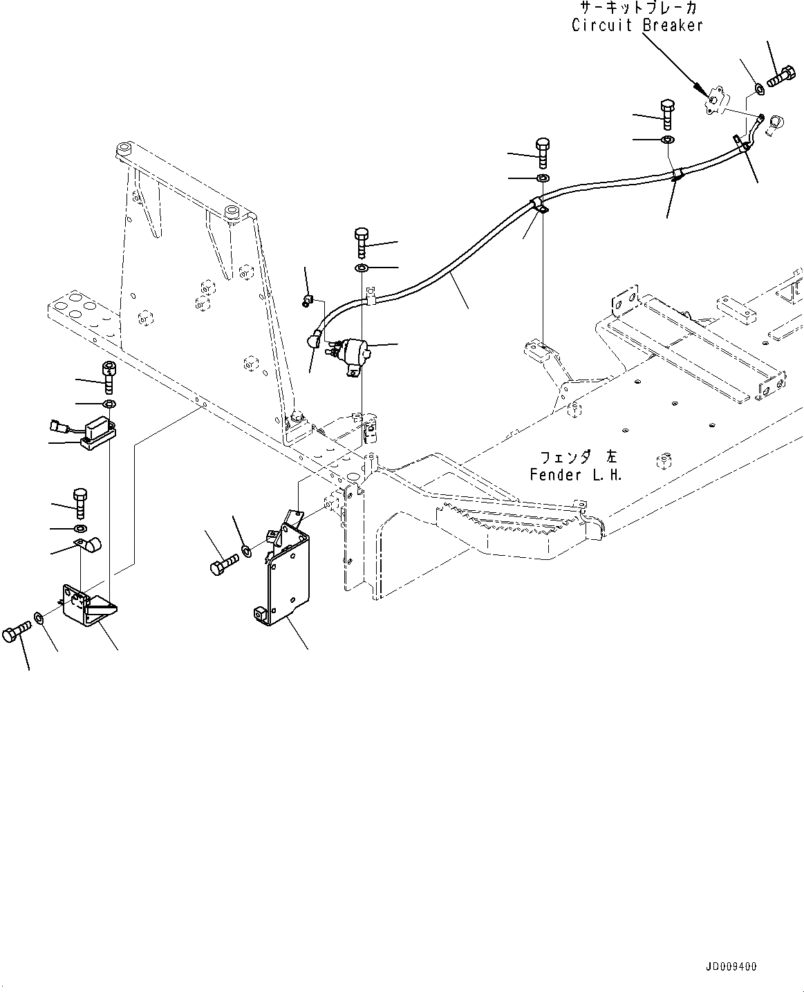 Схема запчастей Komatsu D155AX-6 - КРЫЛО, ОБОГРЕВАТЕЛЬ. РЕЛЕ ПРОВОДКА (№88-88) КРЫЛО, С ВЫСОК. ЕМК. BATTERIES