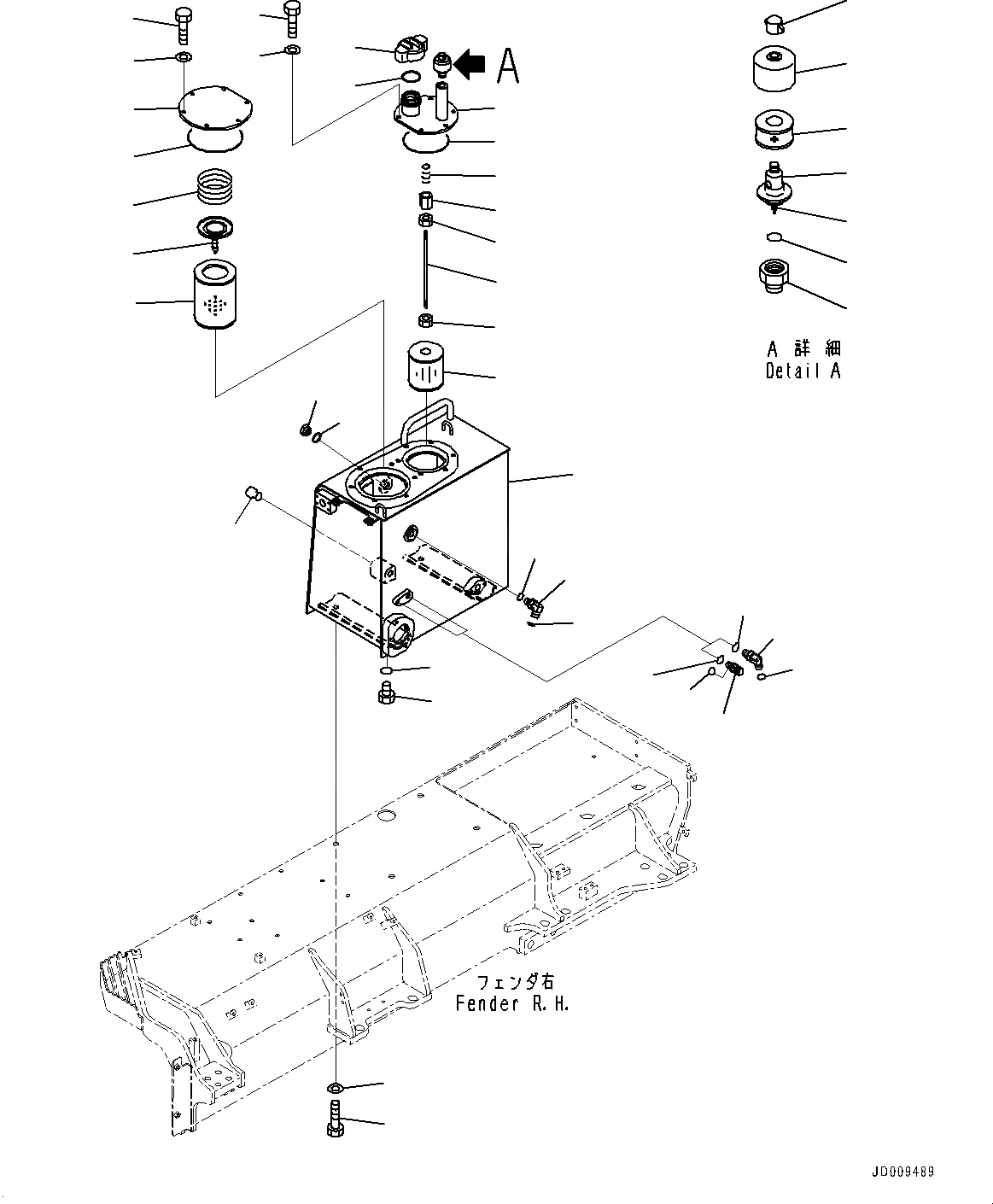 Схема запчастей Komatsu D155AX-6 - КРЫЛО, ГИДР. БАК. (№88-88) КРЫЛО, С ВЫСОК. ЕМК. BATTERIES, ДЛЯ ОТВАЛА С ДВОЙН. ПЕРЕКОСОМ, ДЛЯ СТРАН ЕС NOISE REGURATION