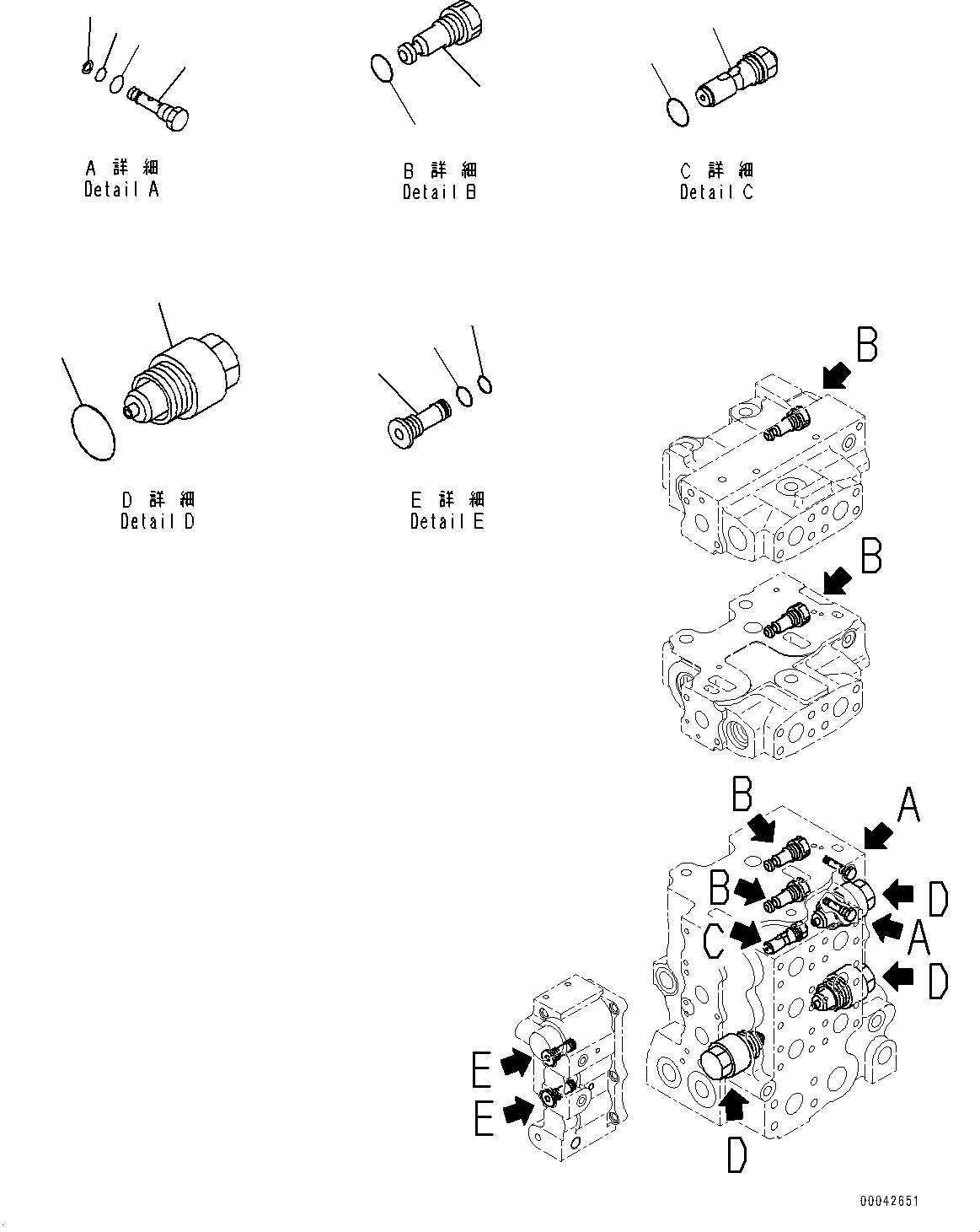 Схема запчастей Komatsu D155AX-6 - КРЫЛО, УПРАВЛЯЮЩ. КЛАПАН (/9) (№887-) КРЫЛО, С АККУМУЛЯТОР, ЕС ARRANGEMENT