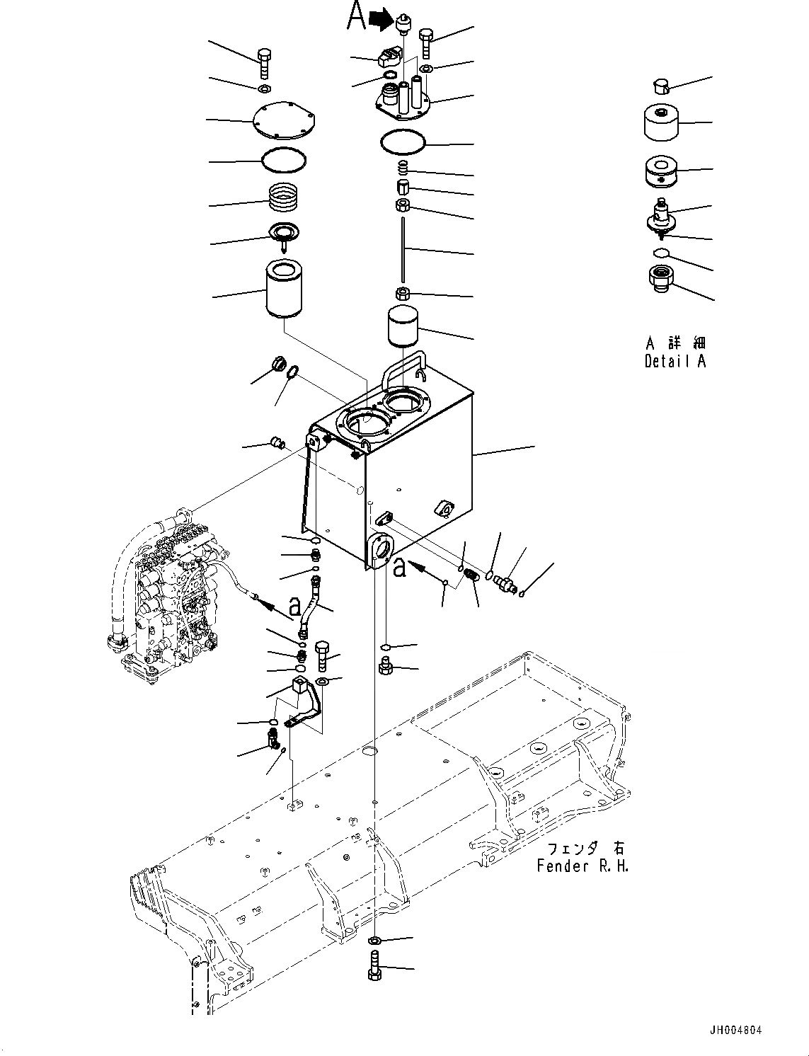 Схема запчастей Komatsu D155AX-6 - КРЫЛО, ГИДР. БАК. (№887-897) КРЫЛО, С ВЫСОК. ЕМК. АККУМУЛЯТОР, ЕС НОВ. NOISE ARRANGEMENT 