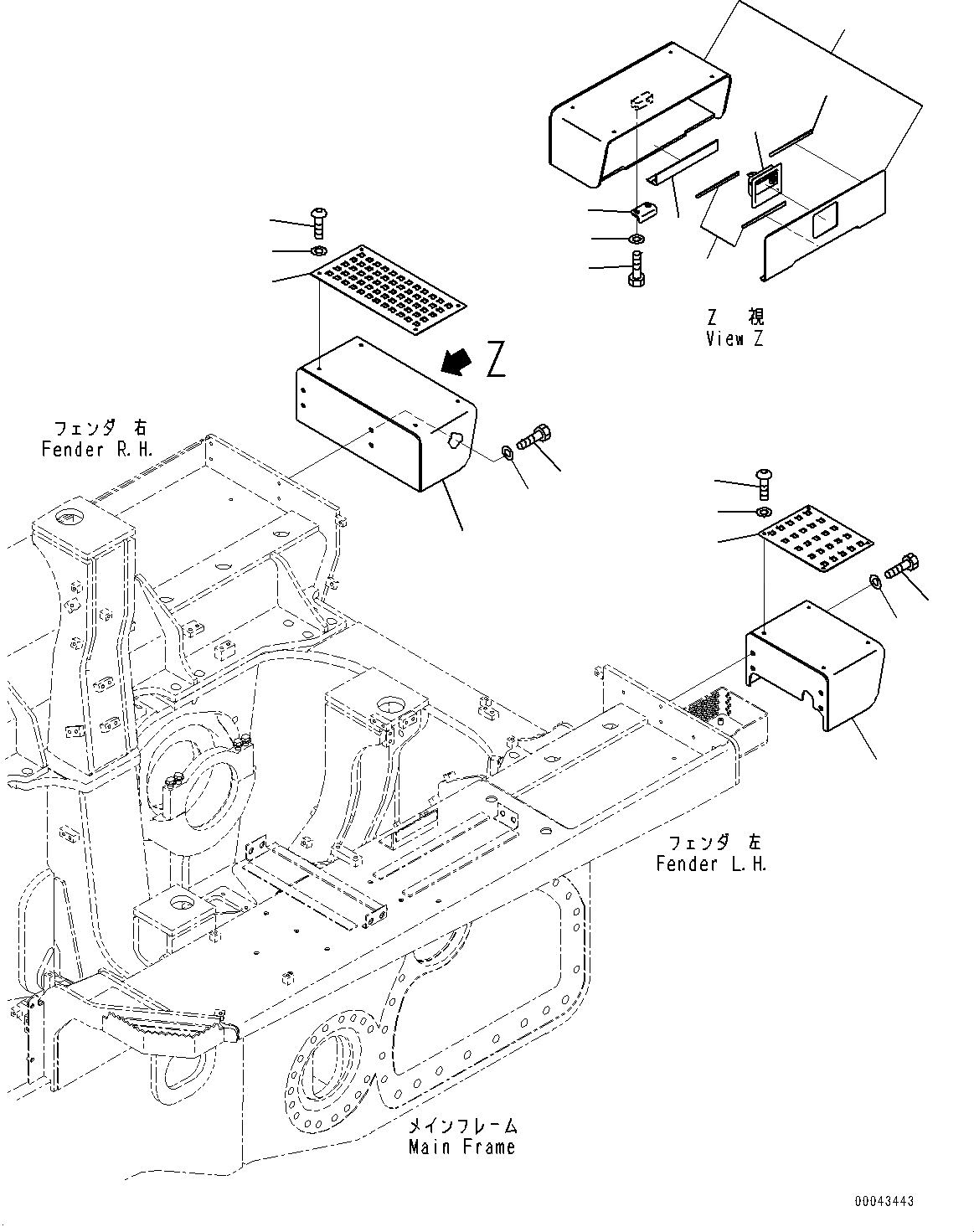 Схема запчастей Komatsu D155AX-6 - КРЫЛО, СТУПЕНИS И ВЕЩЕВОЙ ЯЩИК ФИКС. РЕМЕНЬS (№887-) КРЫЛО, С АККУМУЛЯТОР, ЕС ARRANGEMENT, ДЛЯ ОТВАЛ С ДВОЙН. ПЕРЕКОСОМ