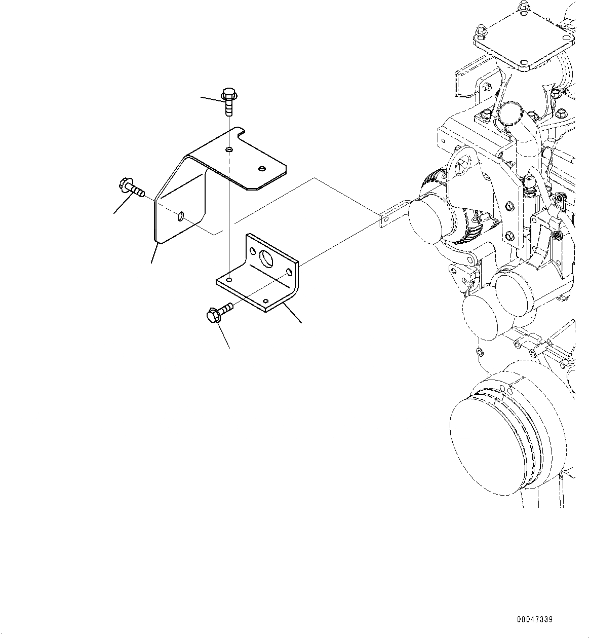 Схема запчастей Komatsu SAA6D107E-1D - ГЕНЕРАТОР, КРЫШКА(№7-) ГЕНЕРАТОР, AMP
