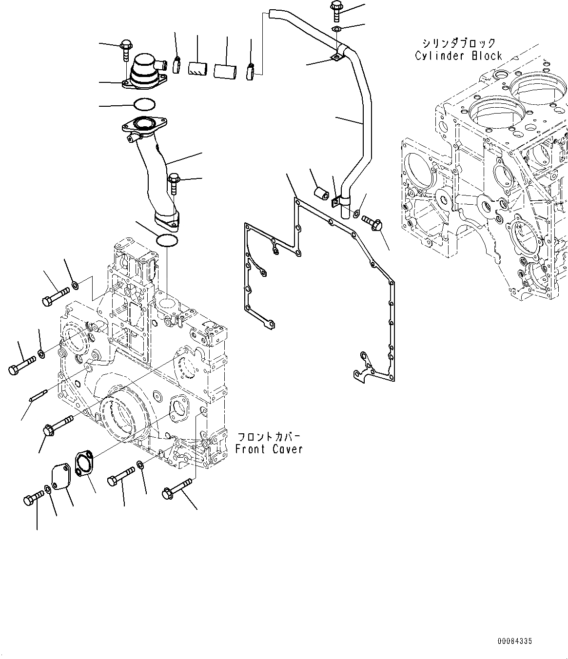 Схема запчастей Komatsu SAA6D140E-5G - ЭЛЕМЕНТЫ ПЕРЕДН. КРЫШКИ (№7-) ЭЛЕМЕНТЫ ПЕРЕДН. КРЫШКИ, ДЛЯ ШЛАКОВОЕ. ПР-ВО