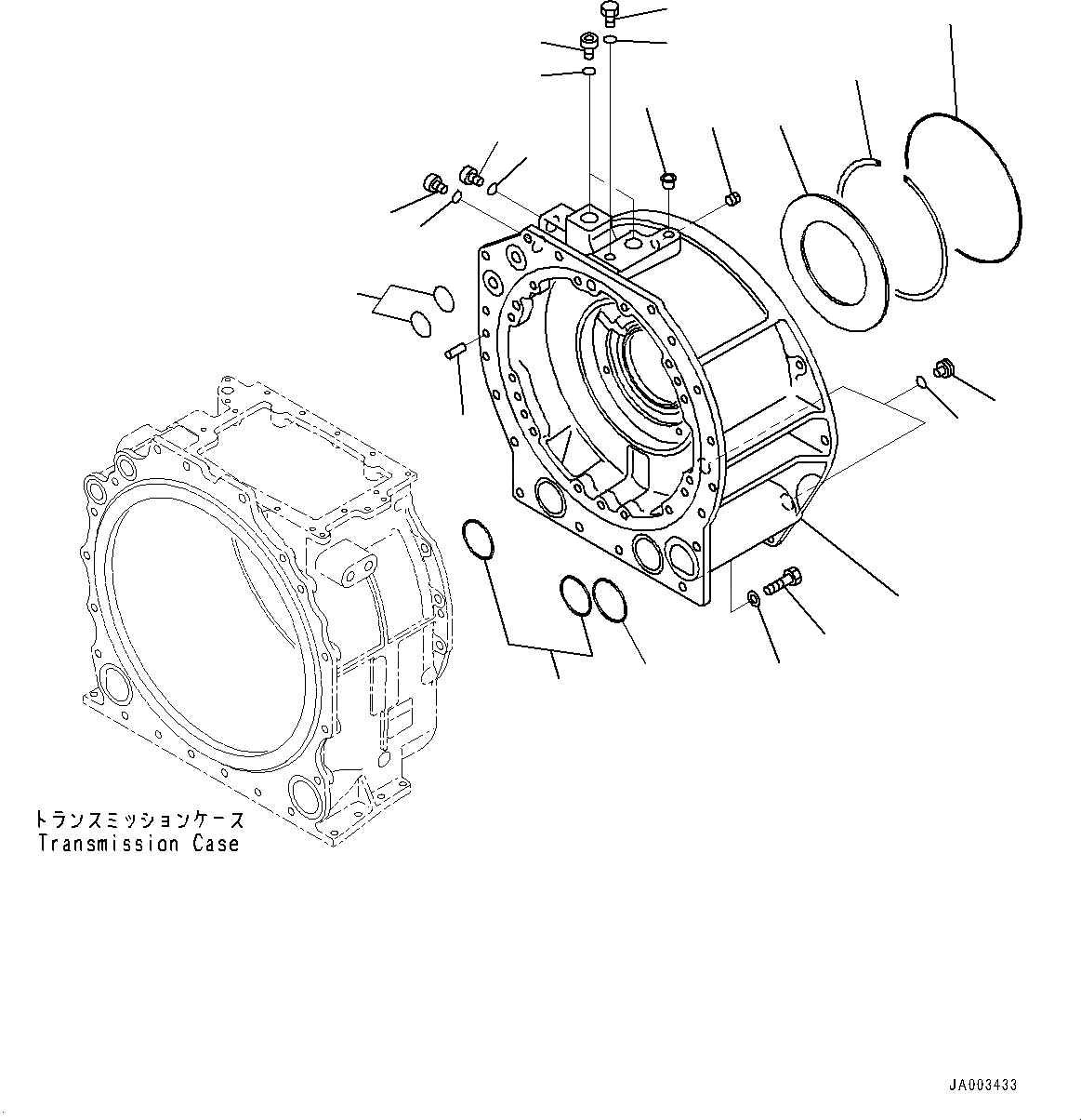 Схема запчастей Komatsu D375A-6 - СИЛОВАЯ ПЕРЕДАЧА, КОРПУС ПЕРЕДАЧИ (№-) СИЛОВАЯ ПЕРЕДАЧА, БЕЗ VHMS (VHMS)