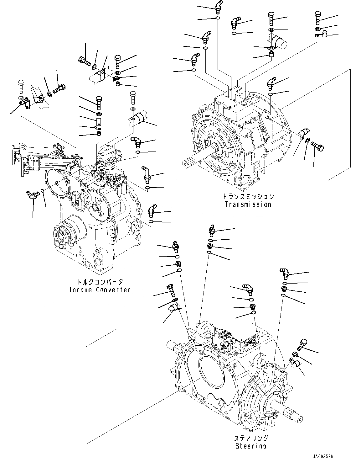 Схема запчастей Komatsu D375A-6 - СИЛОВАЯ ПЕРЕДАЧА, КОРПУС (/) (№-) СИЛОВАЯ ПЕРЕДАЧА, ДЛЯ MACHINE С VHMS (VHMS)