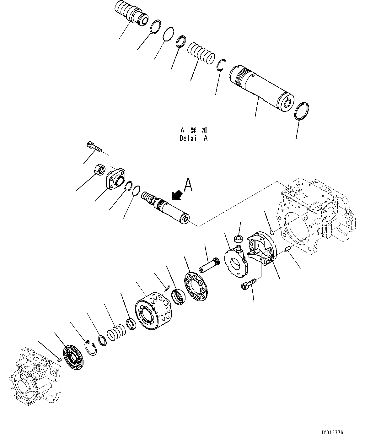 Схема запчастей Komatsu D375A-6 - ГИДР. НАСОС., ВНУТР. ЧАСТИ (/) (№-) ГИДР. НАСОС.