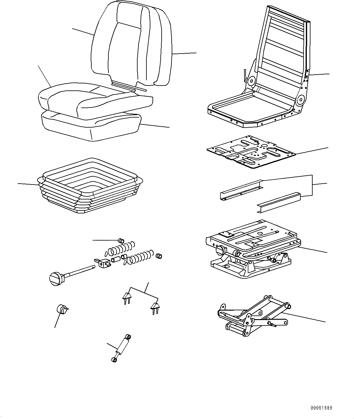 Схема запчастей Komatsu D375A-6 - СИДЕНЬЕ ОПЕРАТОРА, ВНУТР. ЧАСТИ (№-) СИДЕНЬЕ ОПЕРАТОРА, С ВОЗД. ПОДВЕСКОЙ, TURN ТИП, С ОТКИДН. СПИНКОЙ