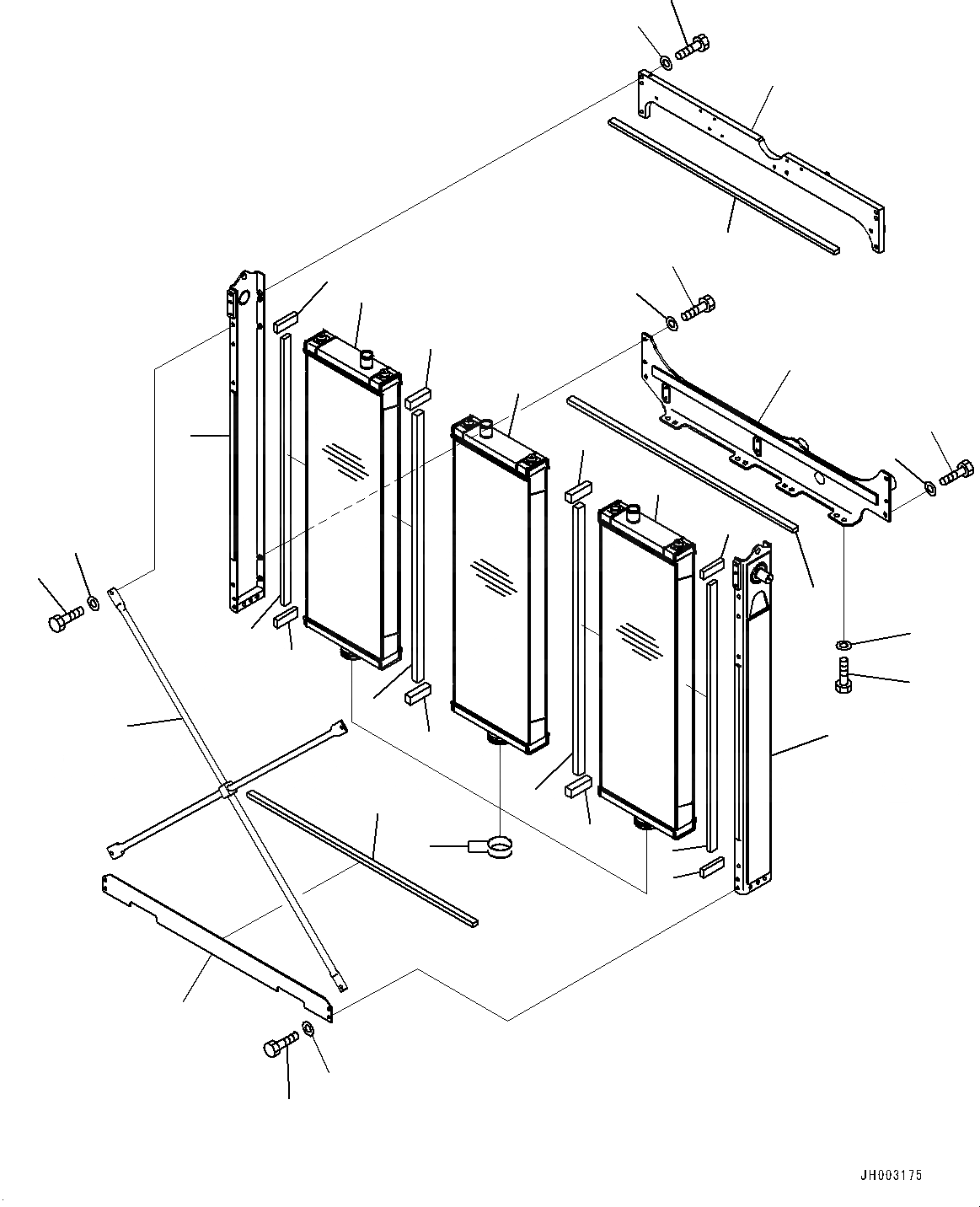 Схема запчастей Komatsu D375A-6 - ЗАЩИТА РАДИАТОРА, ОХЛАЖД-Е И КОЖУХ (№-) ЗАЩИТА РАДИАТОРА, WIRE Э/ПРОВОДКА С NUMBERING