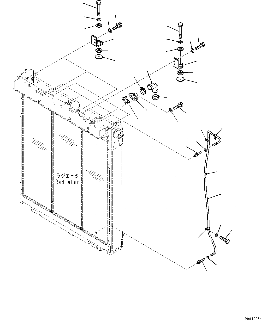 Схема запчастей Komatsu D375A-6 - ЗАЩИТА РАДИАТОРА, СЕРДЦЕВИНА КРЕПЛЕНИЕ И ПАТРУБКИ (№-) ЗАЩИТА РАДИАТОРА, WIRE Э/ПРОВОДКА С NUMBERING, ЕС СПЕЦ-ЯIFICATION