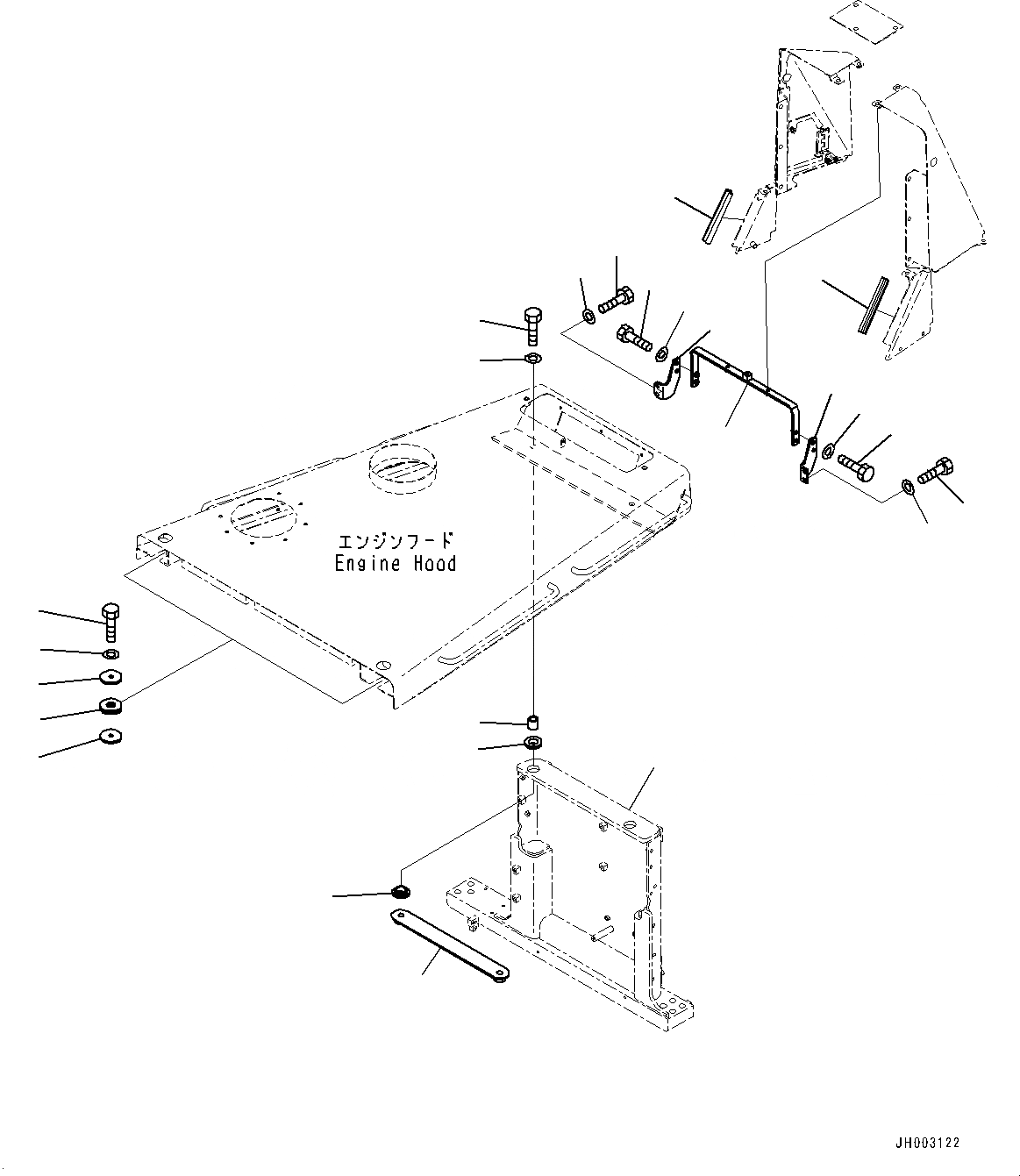 Схема запчастей Komatsu D375A-6 - КАПОТ, КРЕПЛЕНИЕ КАПОТАING (№-) КАПОТ, С БОКОВ. КРЫШКАS ПЕРФОРИРОВАНН., MINING СПЕЦ-ЯIFICATION