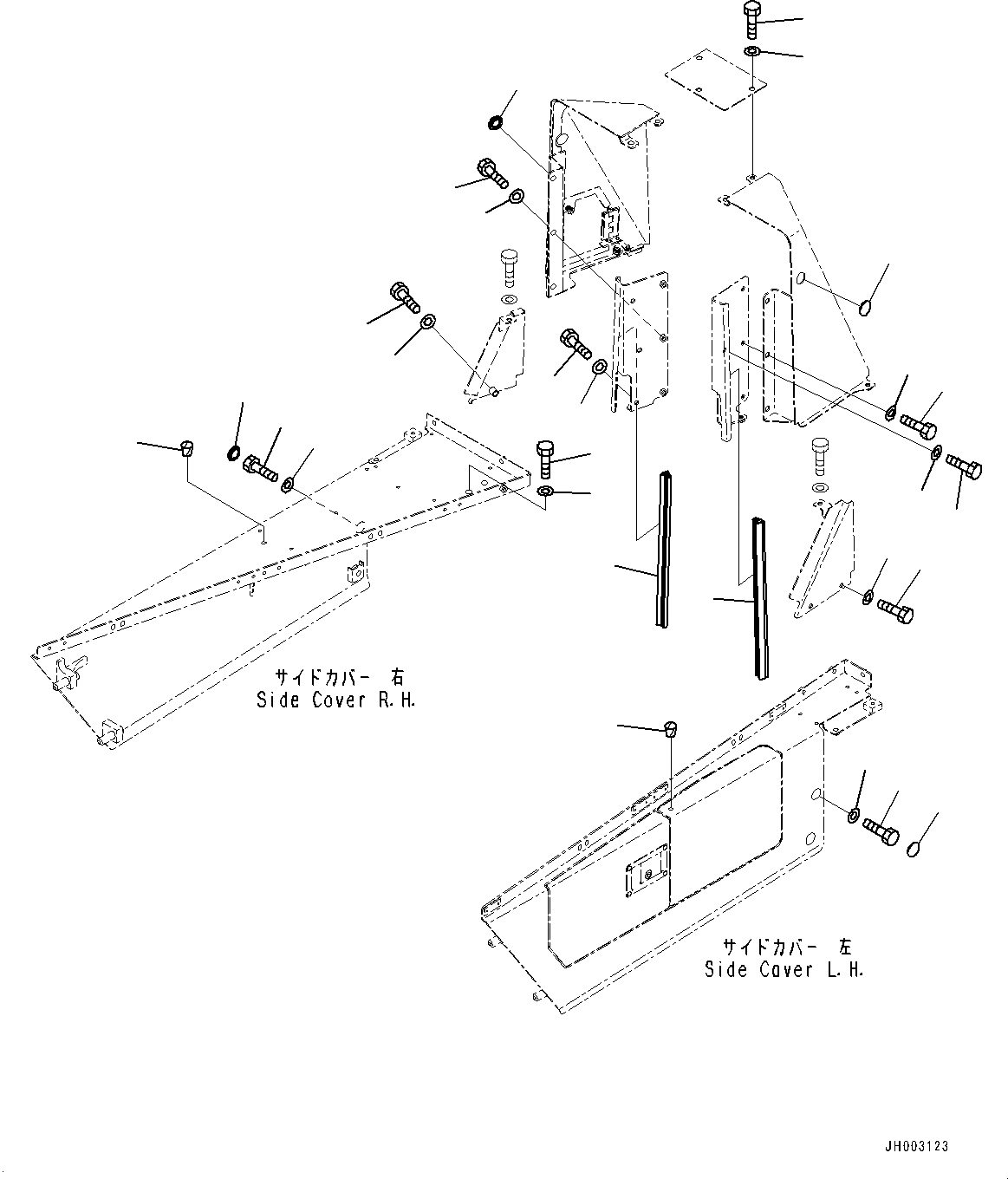 Схема запчастей Komatsu D375A-6 - КАПОТ, БОКОВ. КРЫШКА И ЗАДН. КРЫШКА КРЕПЛЕНИЕ (№-) КАПОТ, С БОКОВ. КРЫШКАS ПЕРФОРИРОВАНН., MINING СПЕЦ-ЯIFICATION